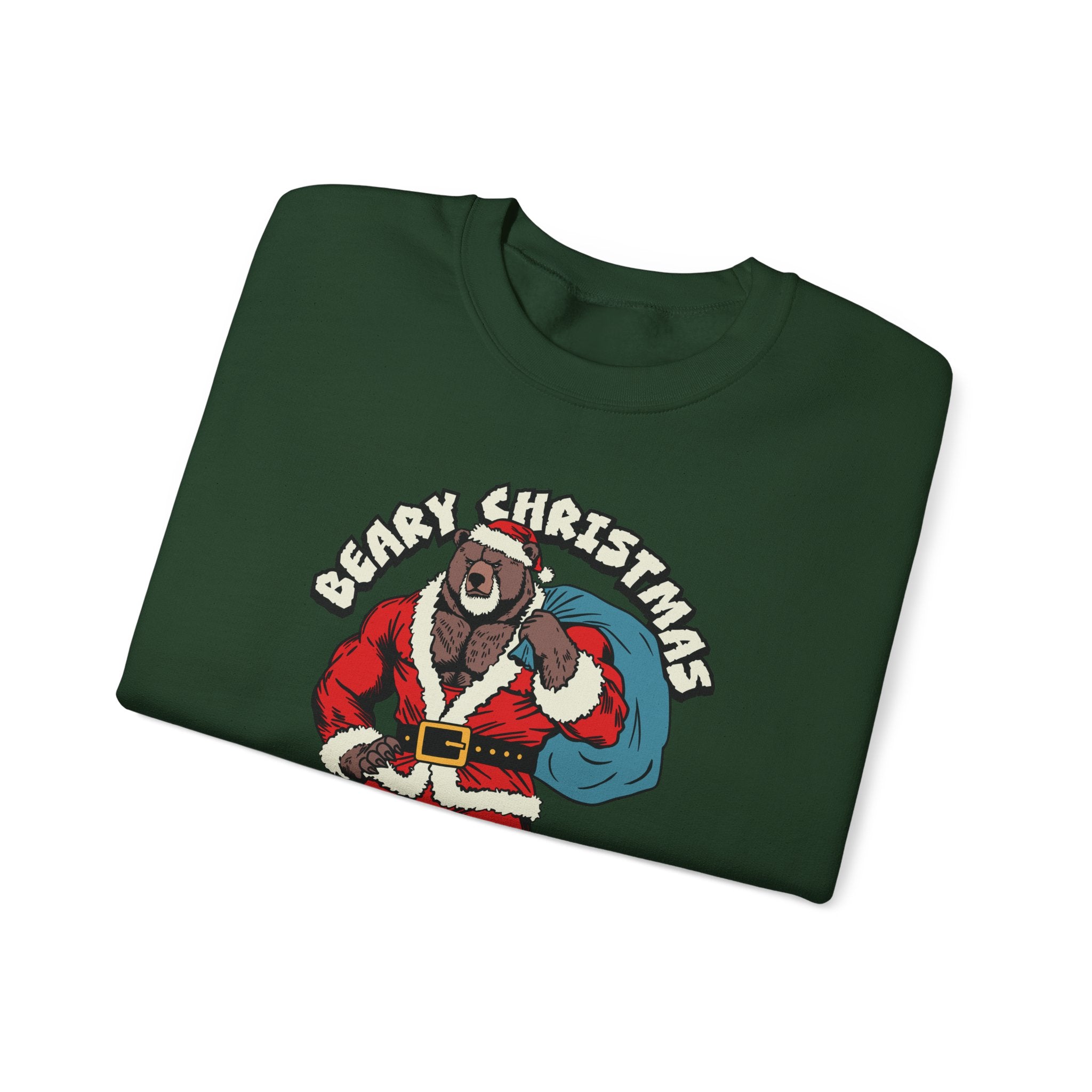 BEARY CHRISTMAS SWEATSHIRT - Hunky Tops #color_Forest Green