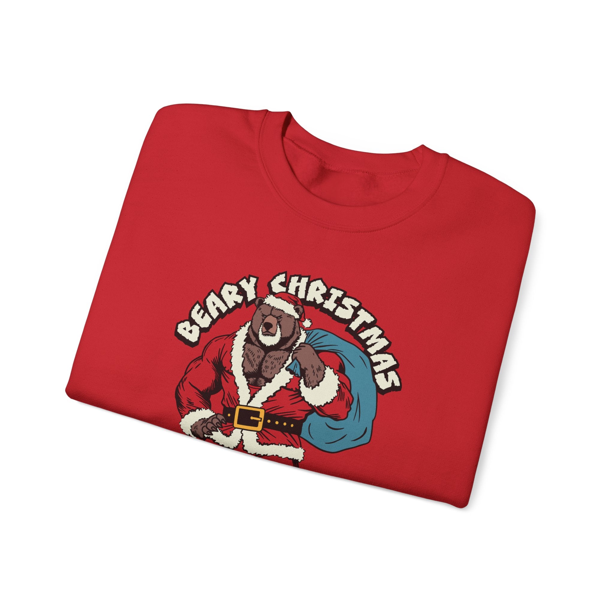 BEARY CHRISTMAS SWEATSHIRT - Hunky Tops #color_Red