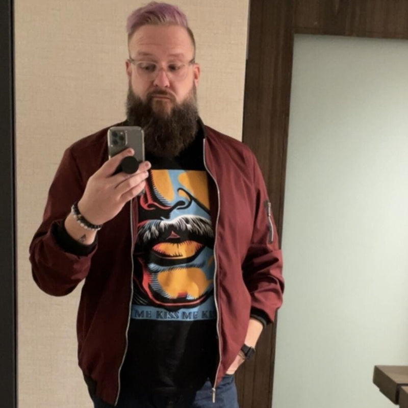 ndguybrarian wearing Hunky Tops