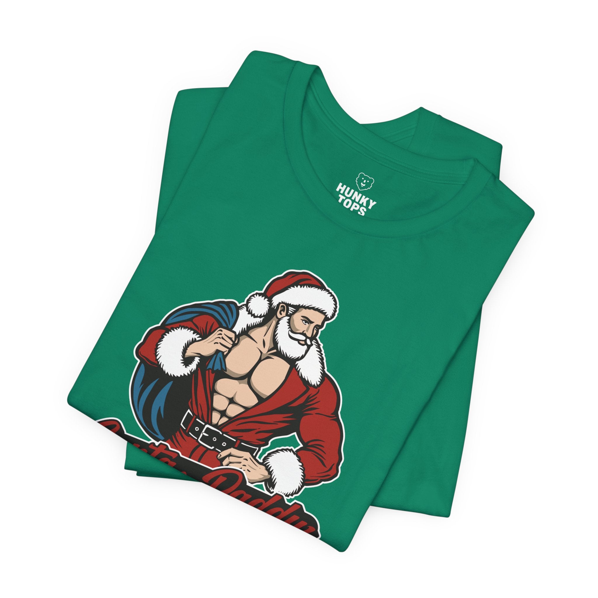 SANTA DADDY HOLIDAY T-SHIRT - Hunky Tops #color_Kelly