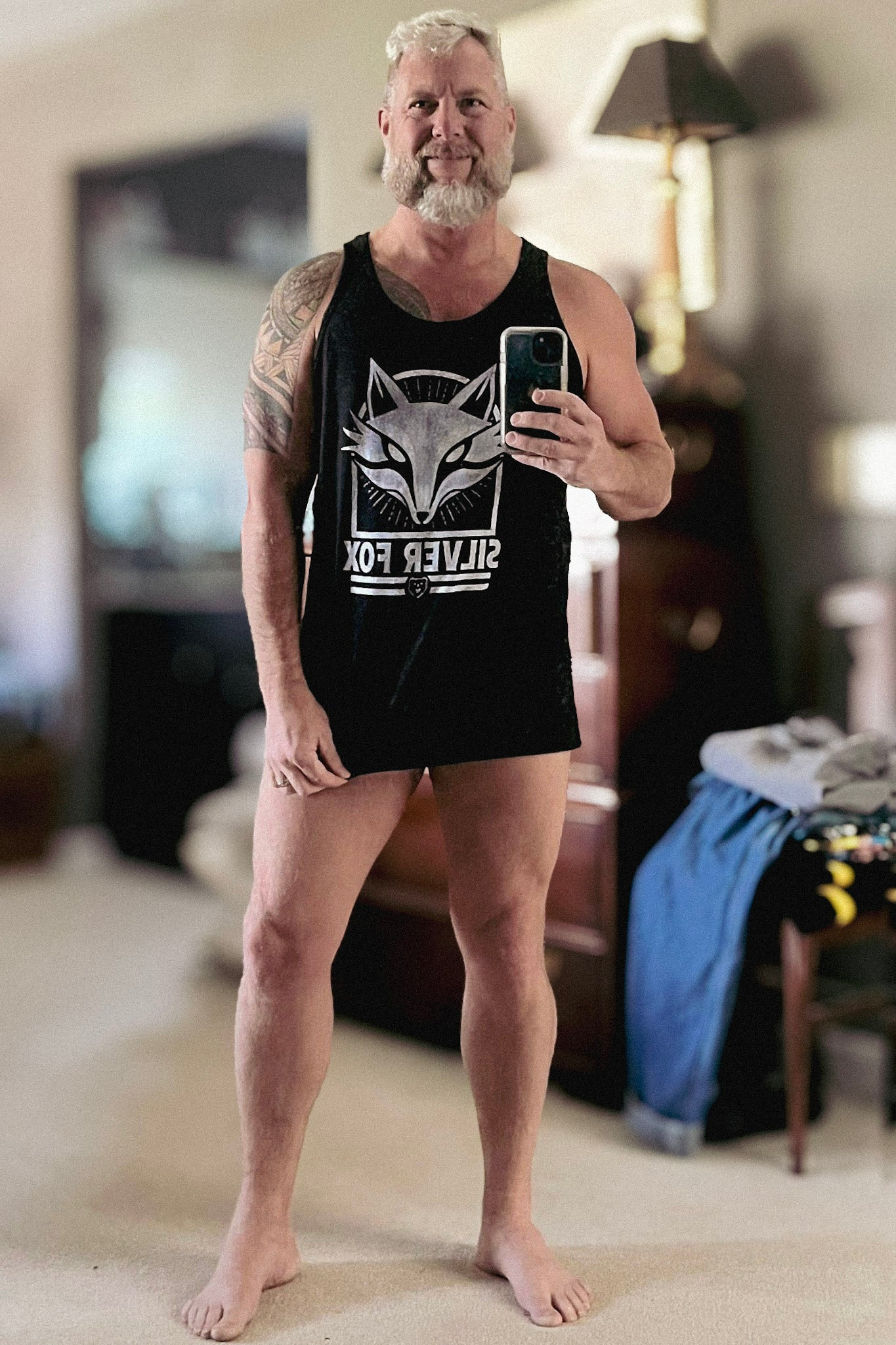 dolphin77 wearing the Silver Fox Tank Top
