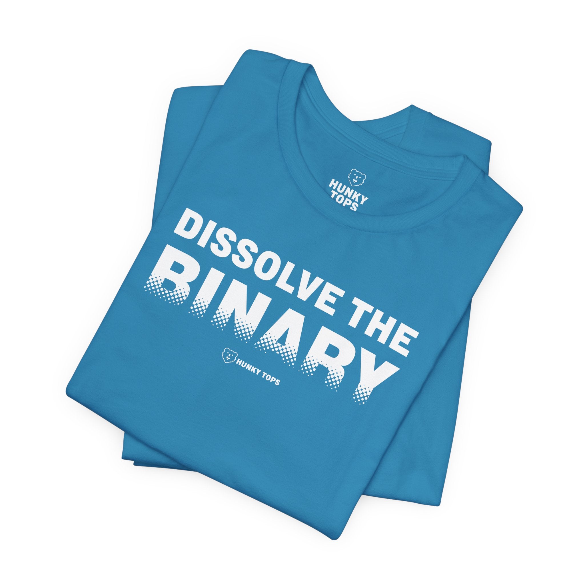 Dissolve the Binary T-Shirt - Hunky Tops #color_Aqua