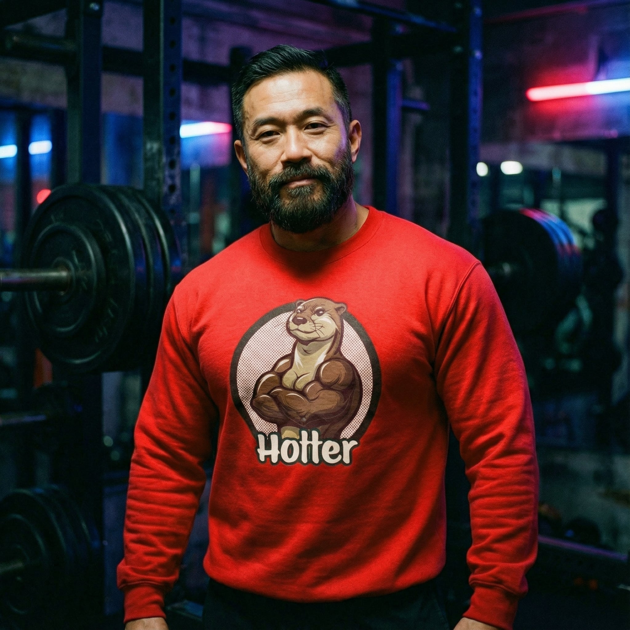 Hotter Muscular Otter Sweatshirt #color_Red