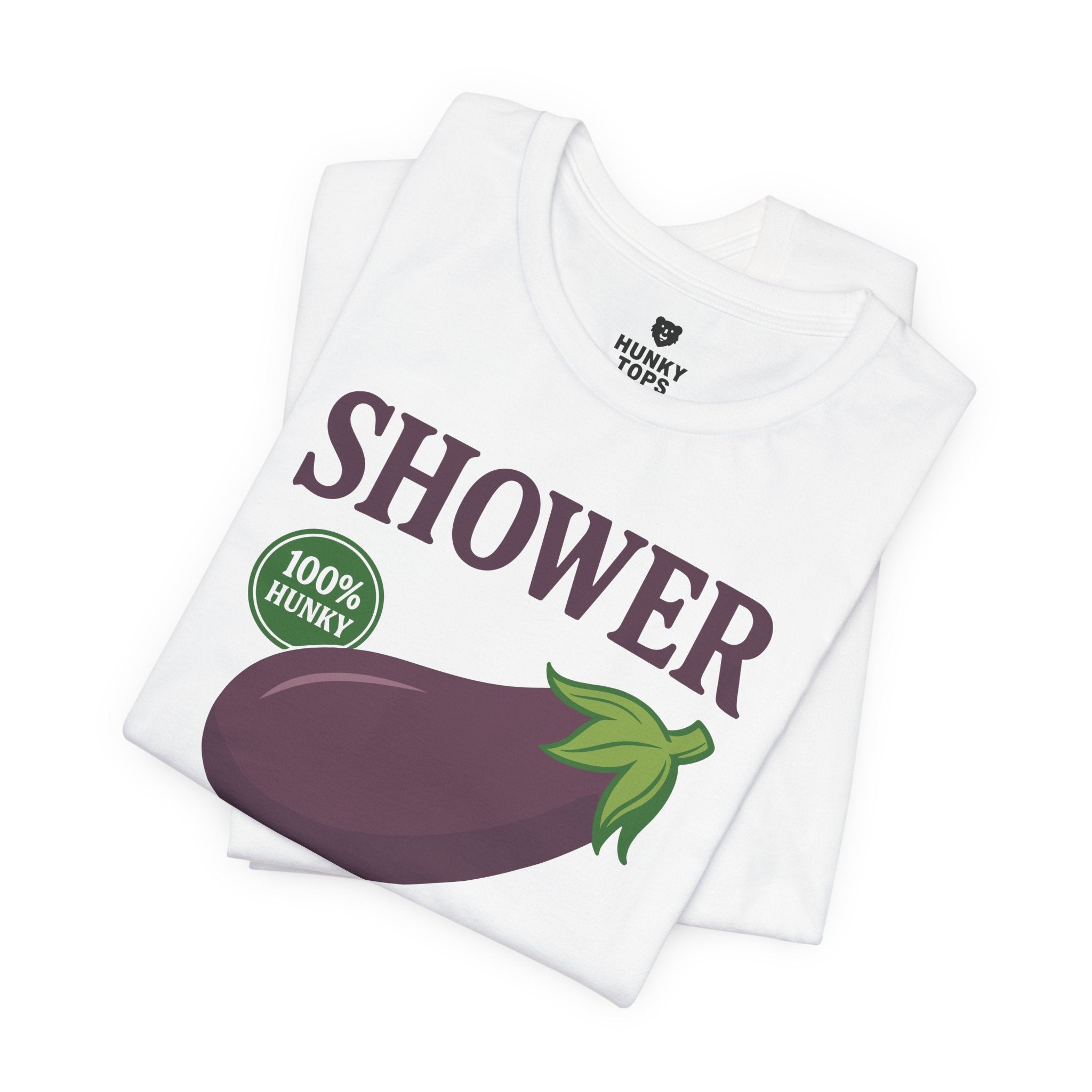 Shower Vintage Eggplant T-Shirt - Hunky Tops #color_White