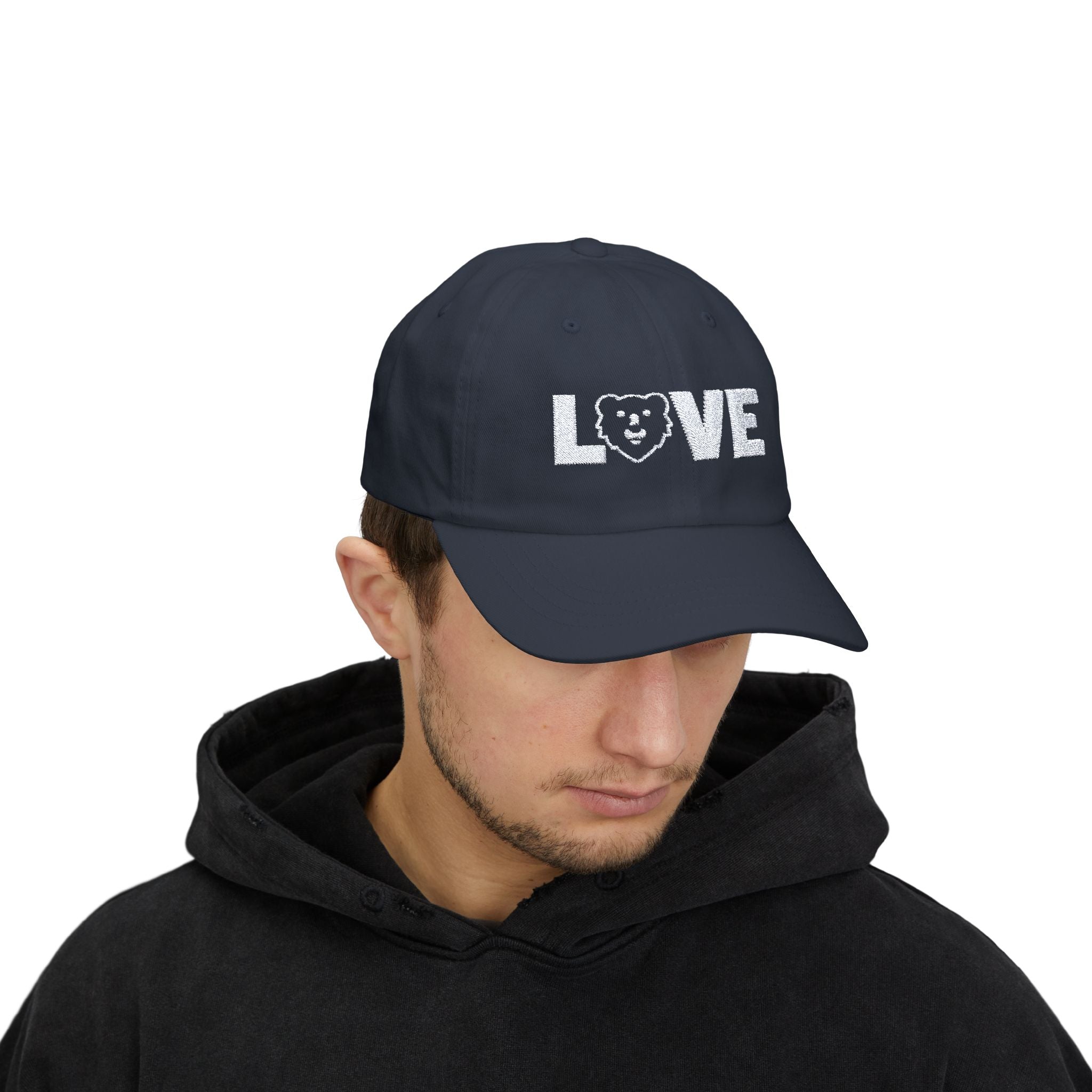 Love Hunky Tops Embroidered Dad Cap - Hunky Tops #color_Navy