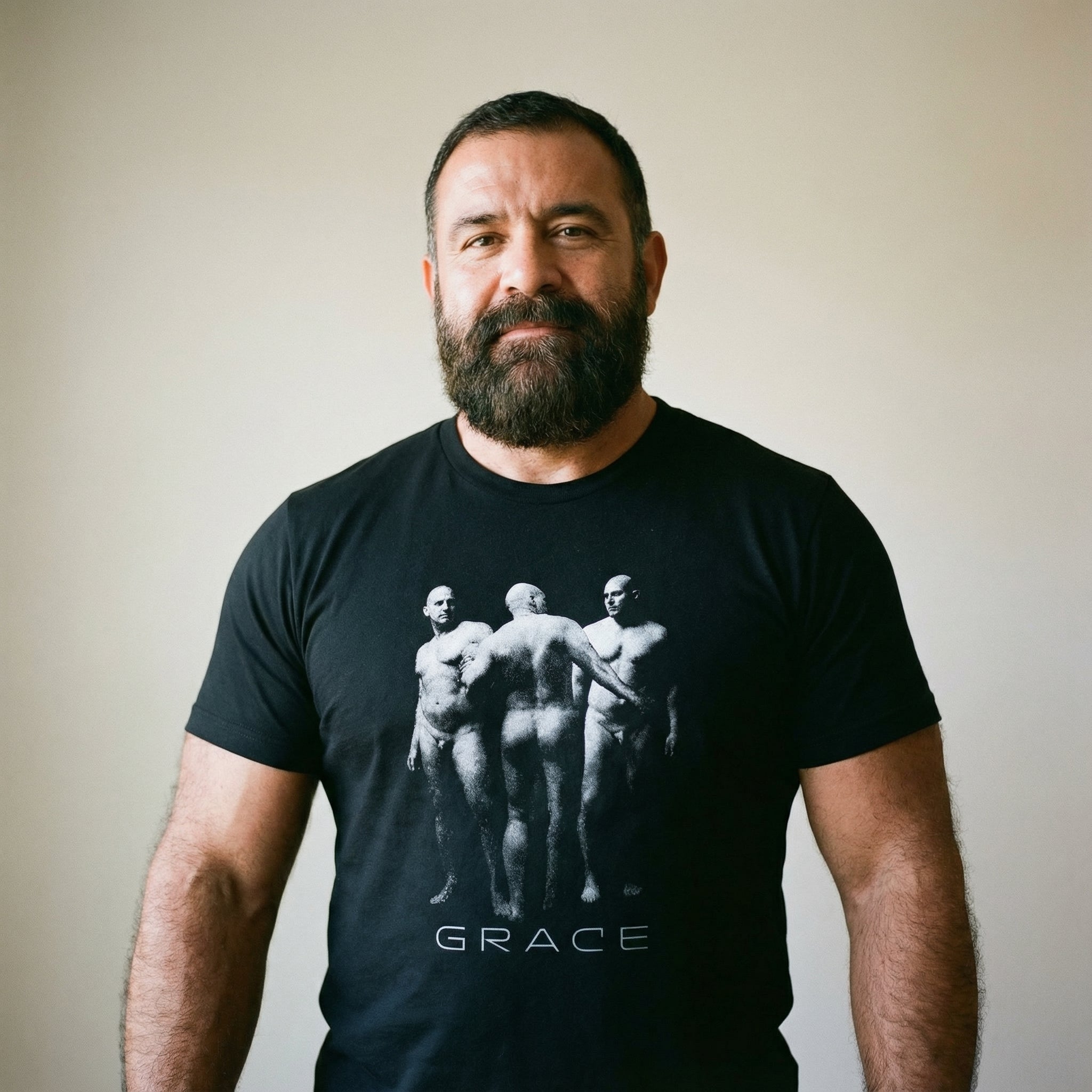 "GRACE" Monochrome Masterpiece T-Shirt #color_Black