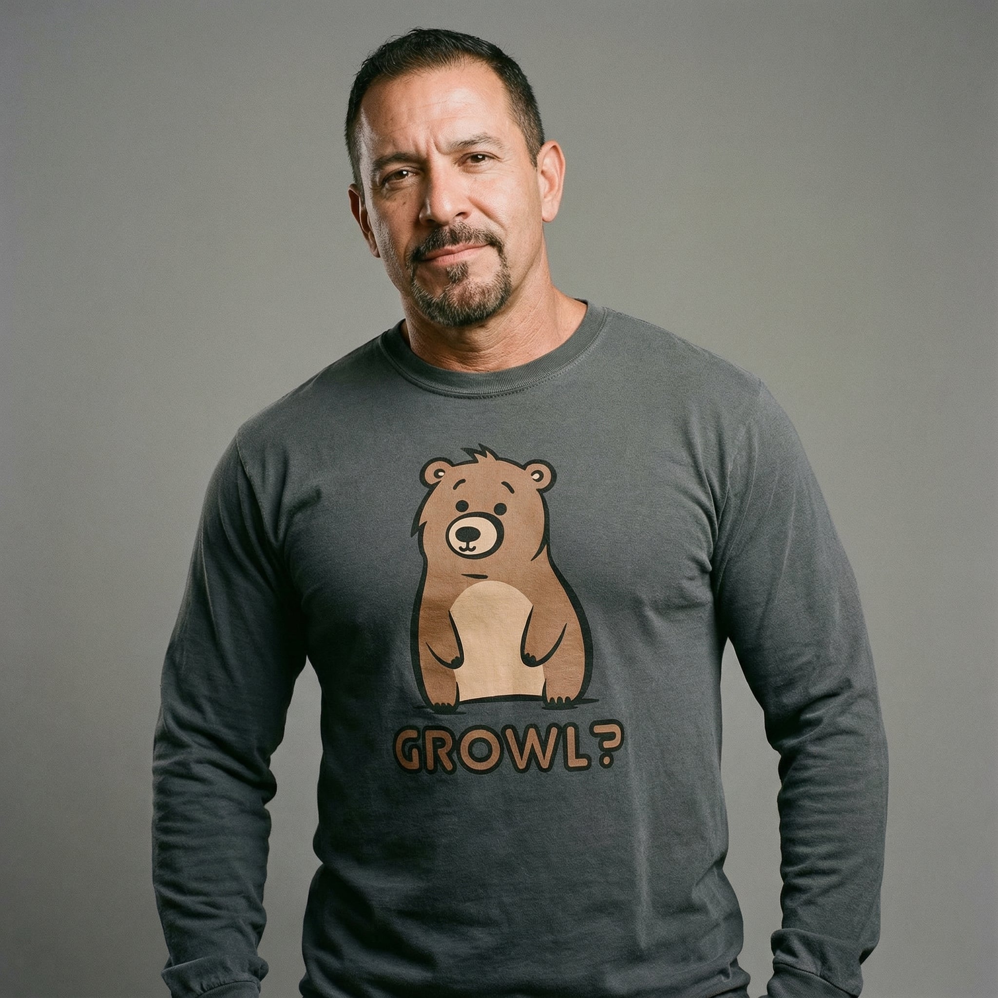 Growl? Bear Long-Sleeve T-Shirt #color_Graphite