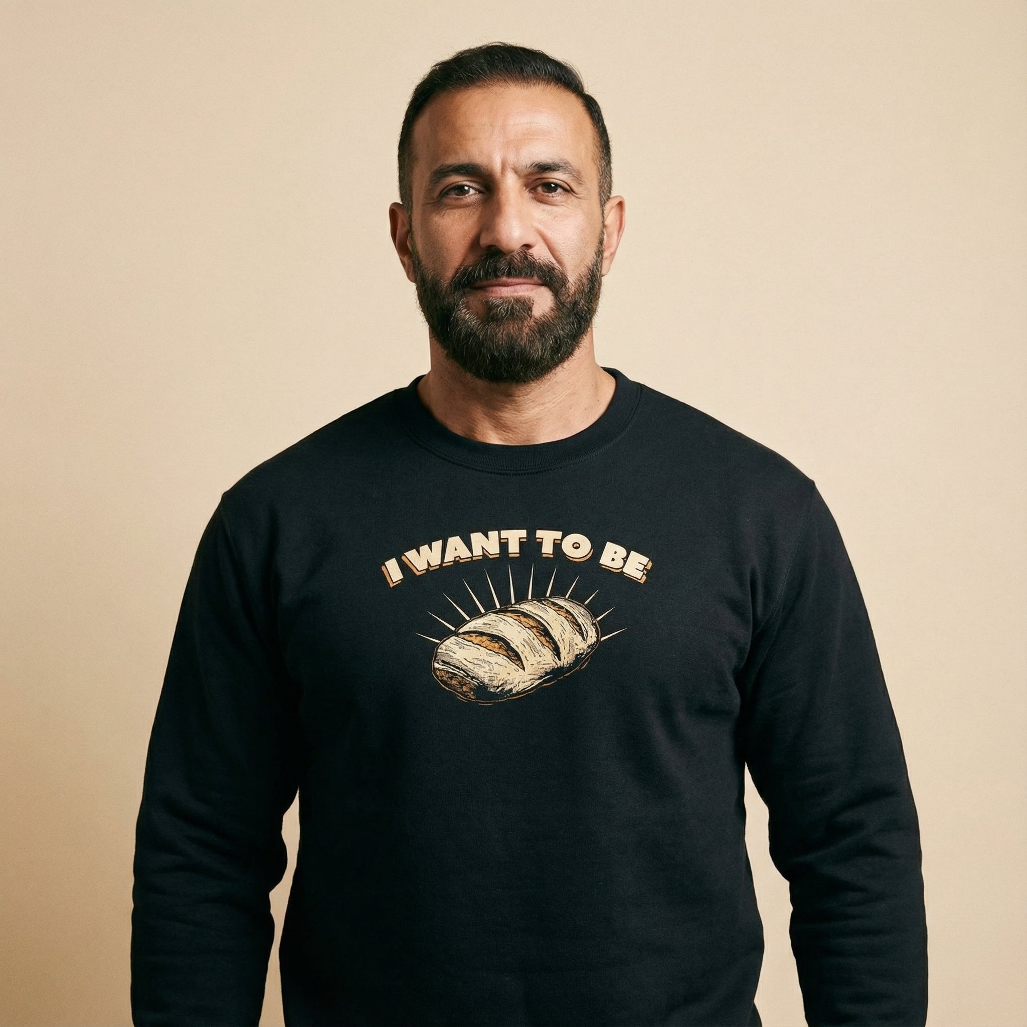 I WANT TO BE BREAD Sweatshirt #color_Black