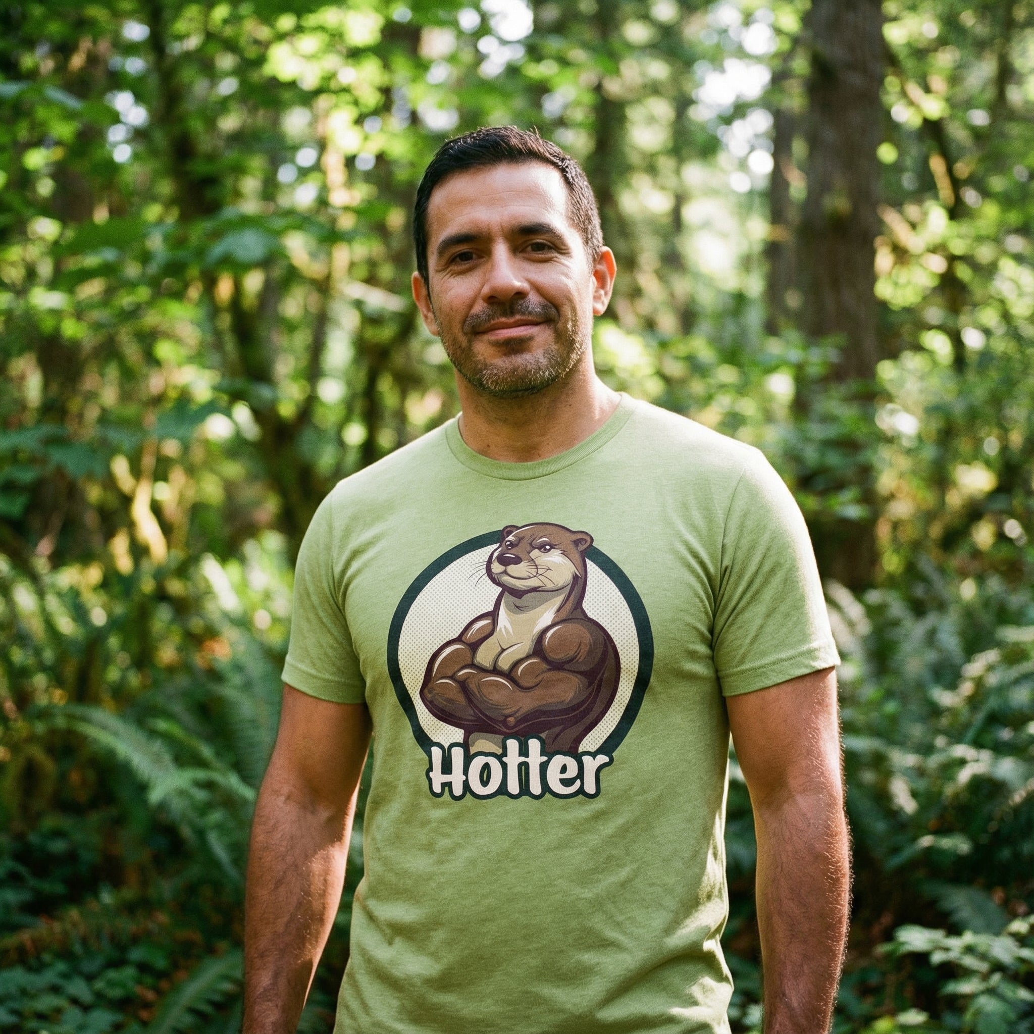 Hotter Muscular Otter T-Shirt #color_Heather Green
