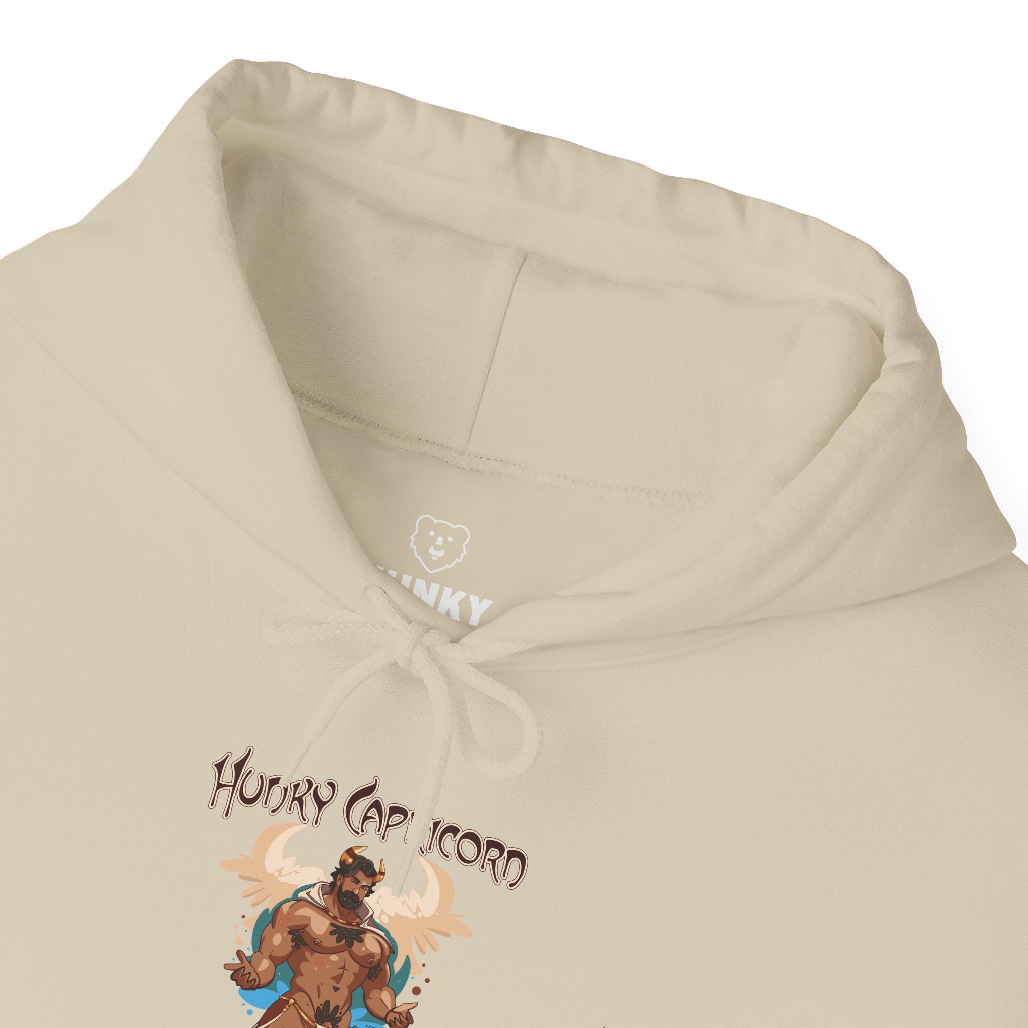 Hunky Capricorn Zodiac Hoodie by Axeish Guy - Hunky Tops #color_Sand