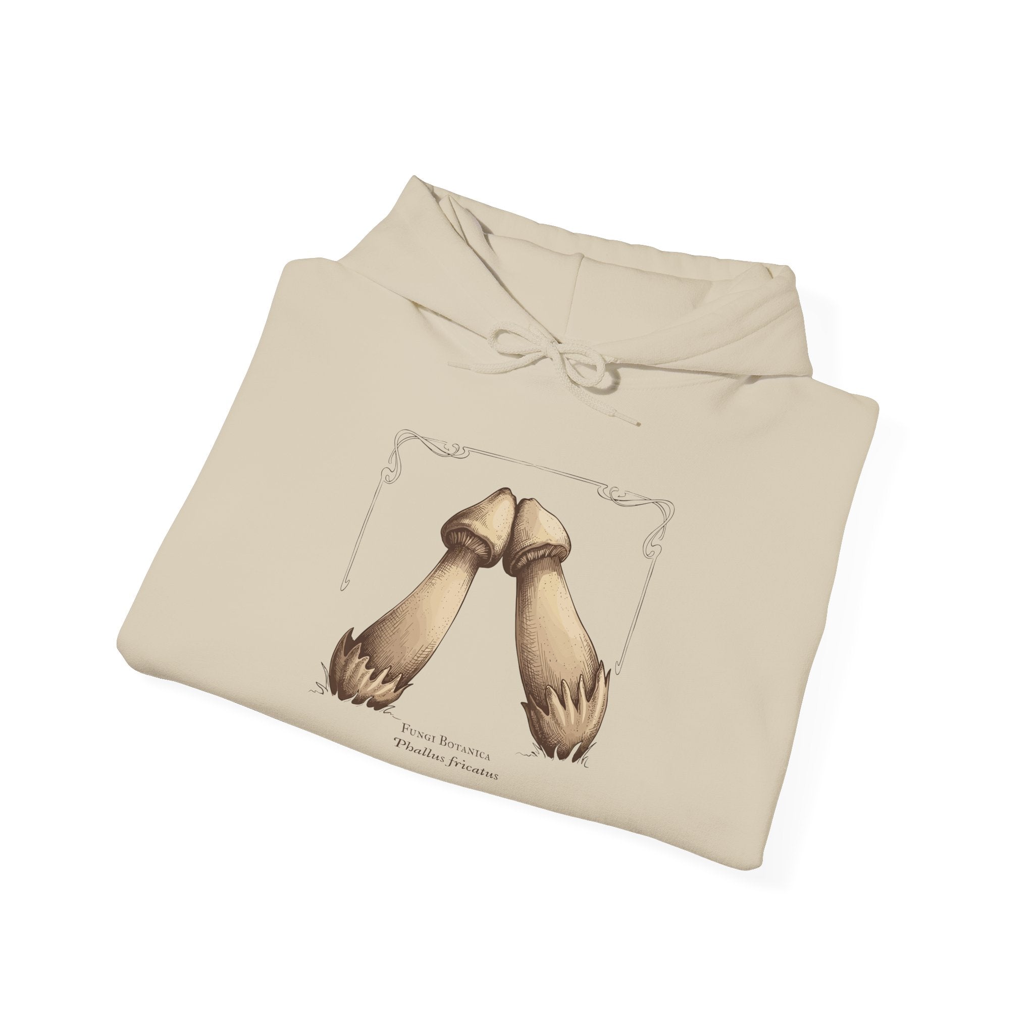 Rubbing Mushrooms Hoodie - Hunky Tops #color_Sand