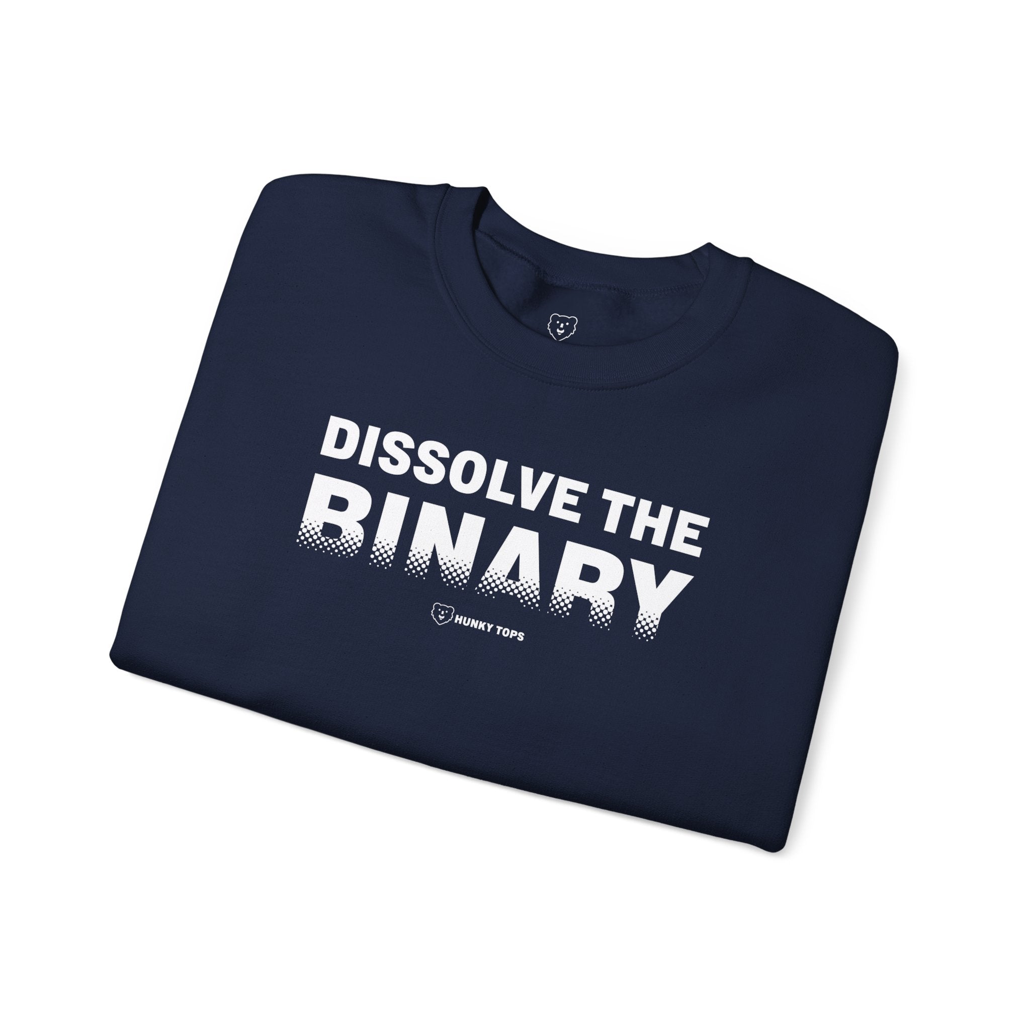 Dissolve the Binary Sweatshirt - Hunky Tops #color_Navy