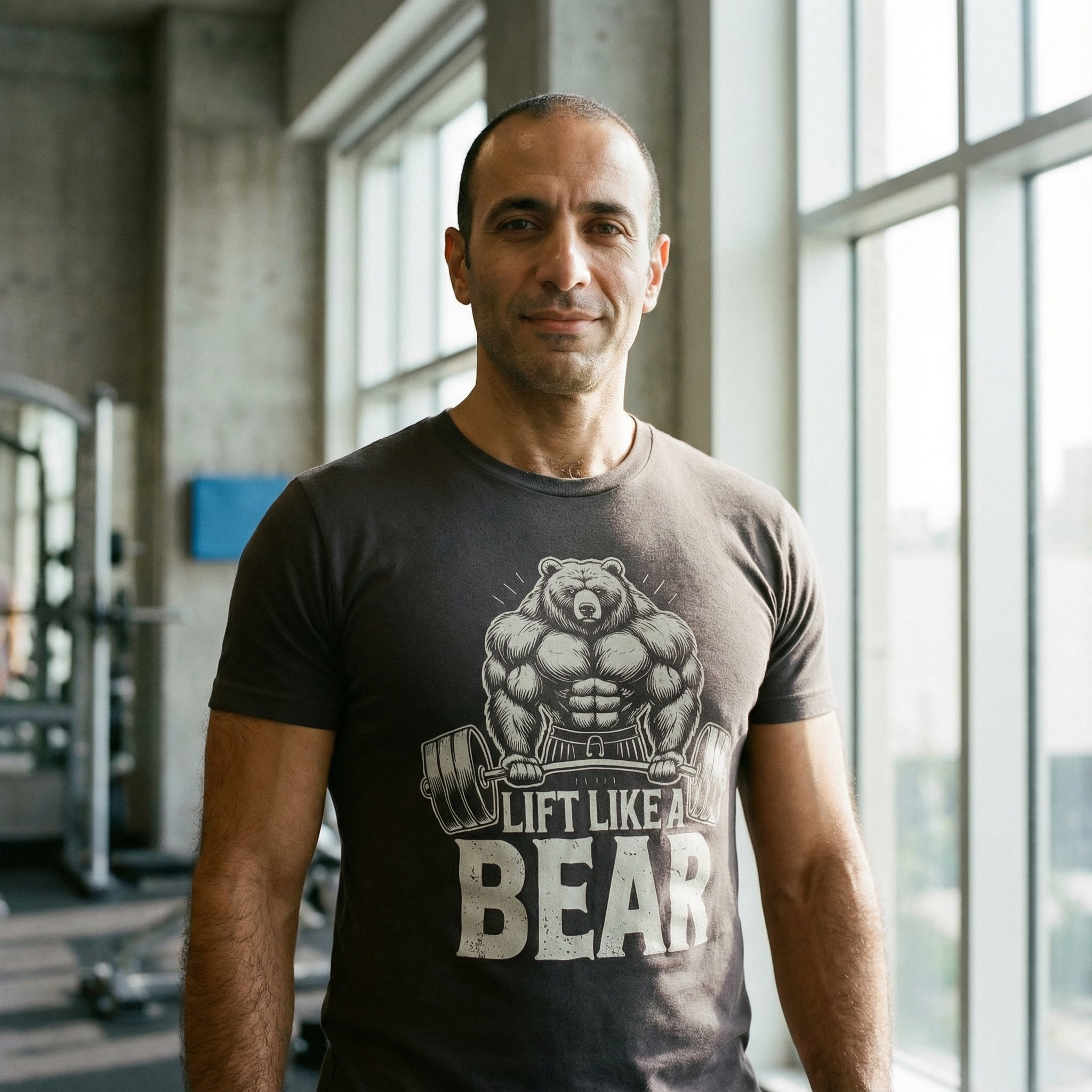 Lift Like a Bear T-Shirt #color_Brown