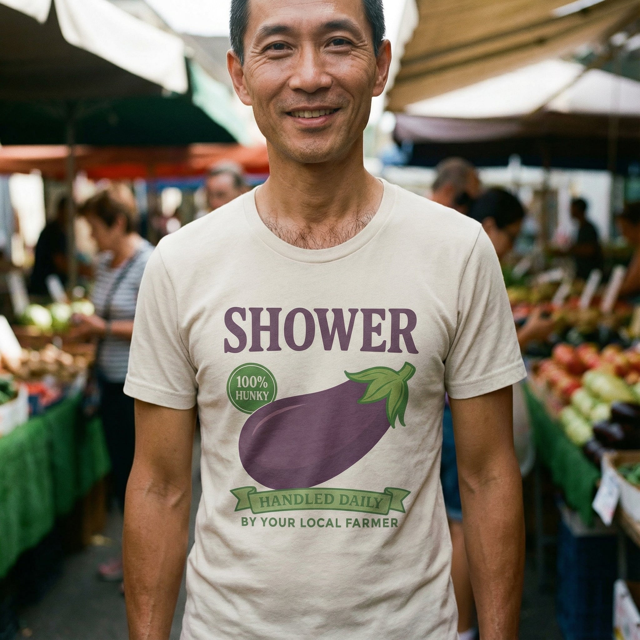 Shower Vintage Eggplant T-Shirt #color_Natural