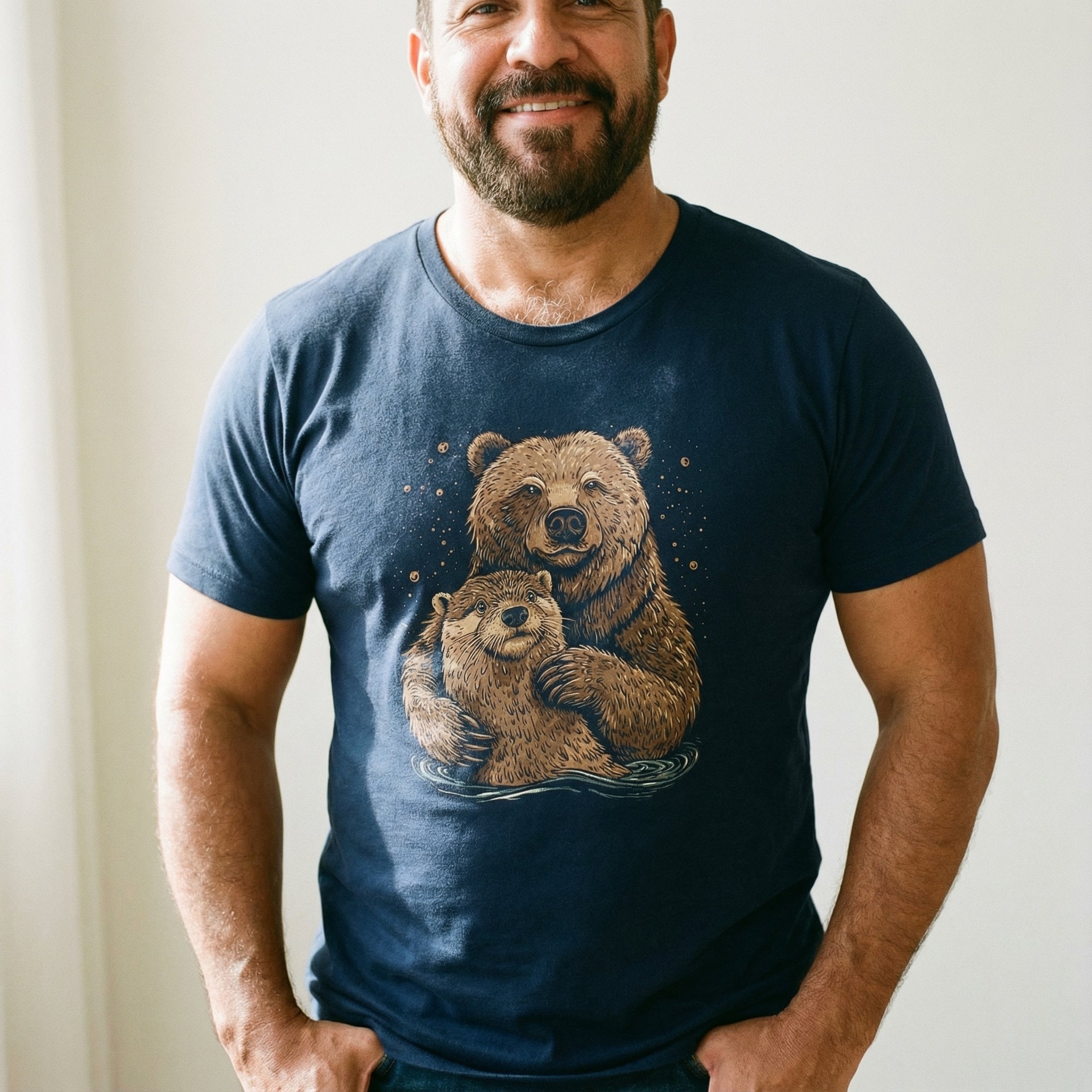 Bear + Otter T-Shirt #color_Navy