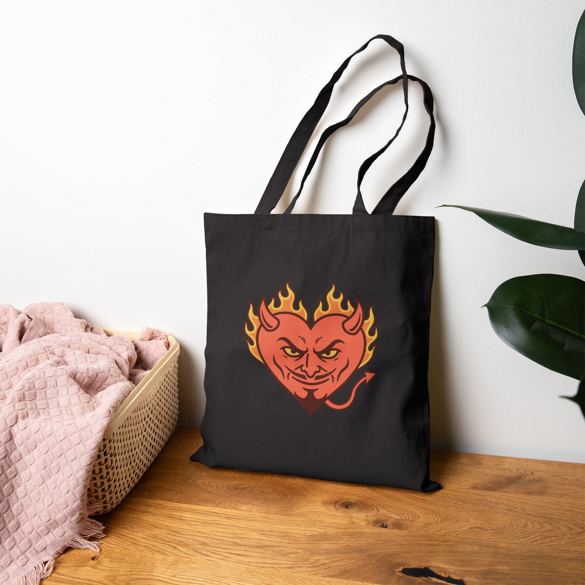 Hellfire Zaddy Tote Bag - Hunky Tops #color_Black