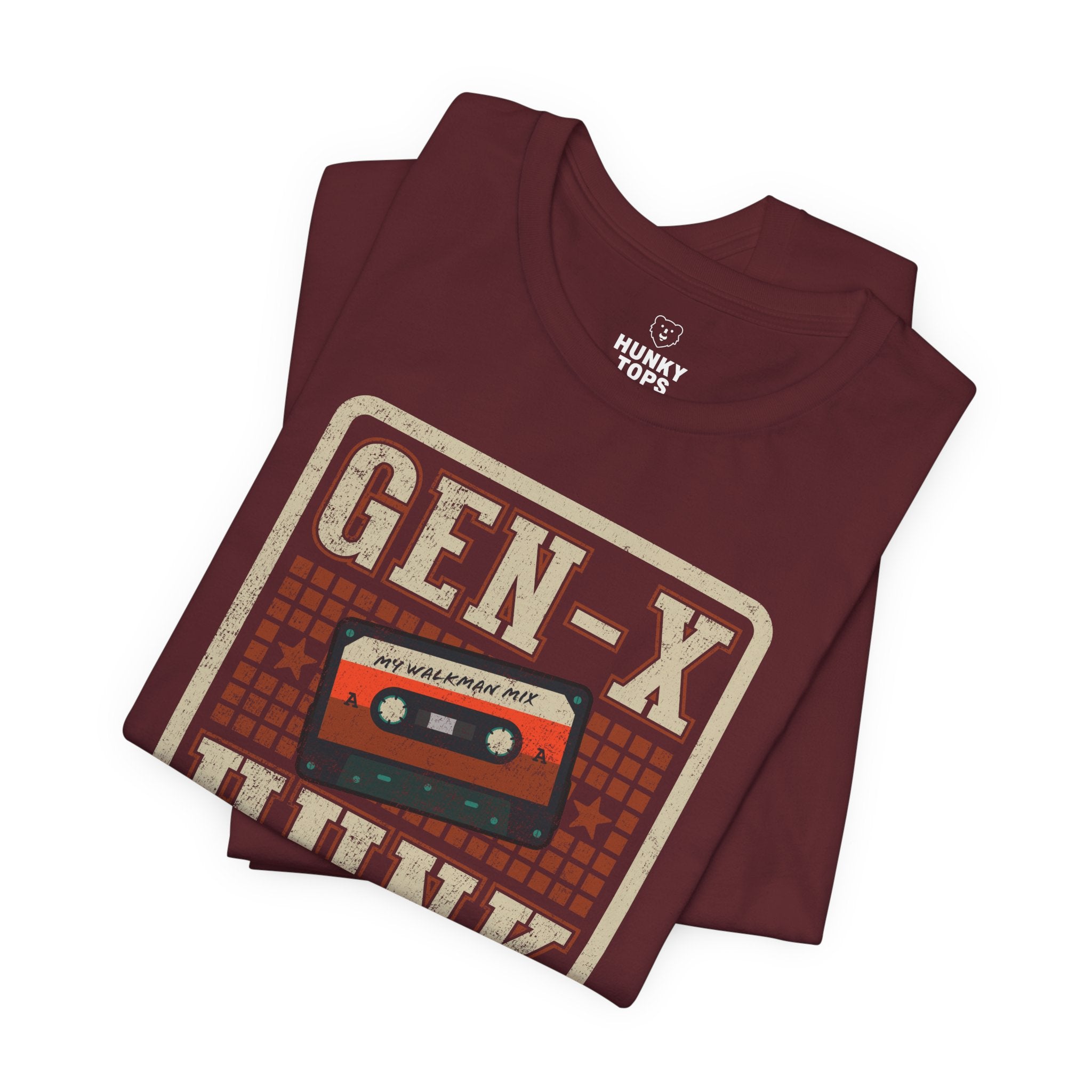 Gen-X Hunk T-Shirt - Hunky Tops #color_Maroon