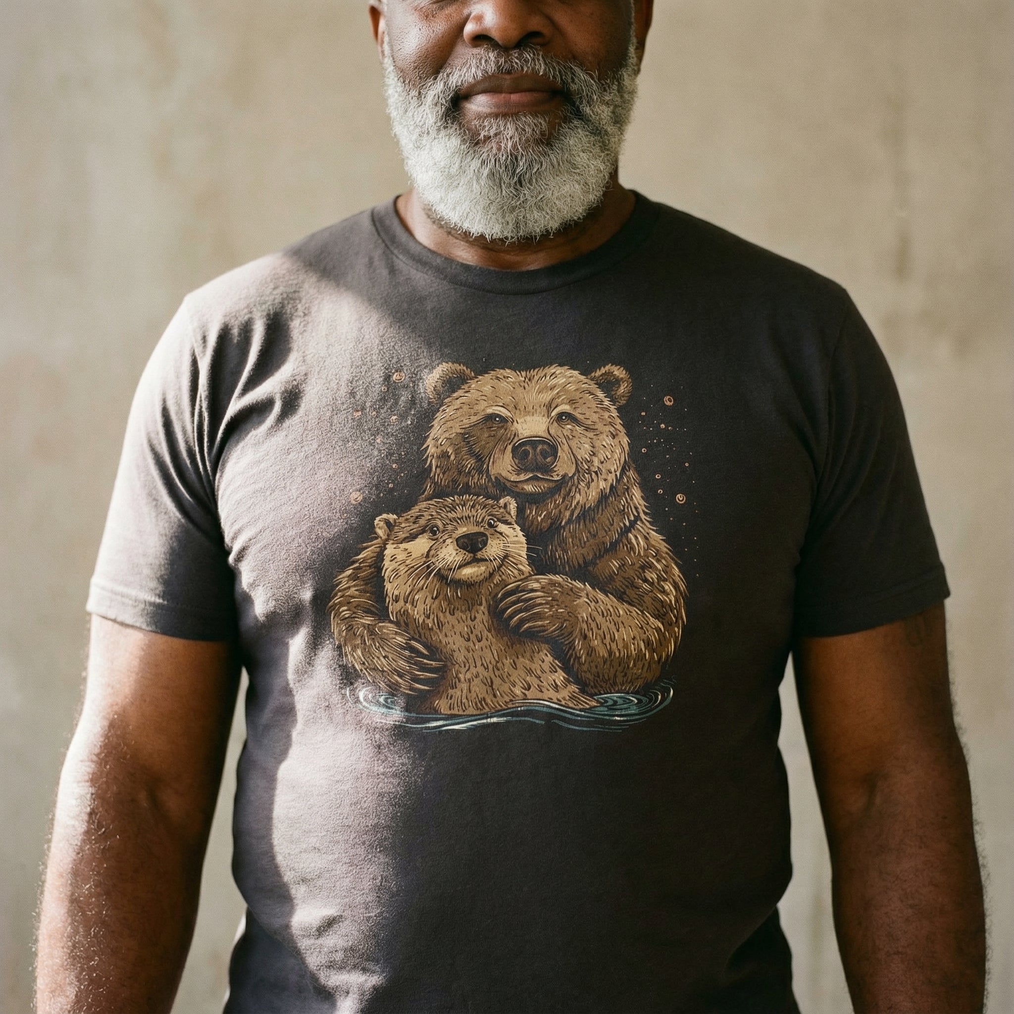 Bear + Otter T-Shirt #color_Brown