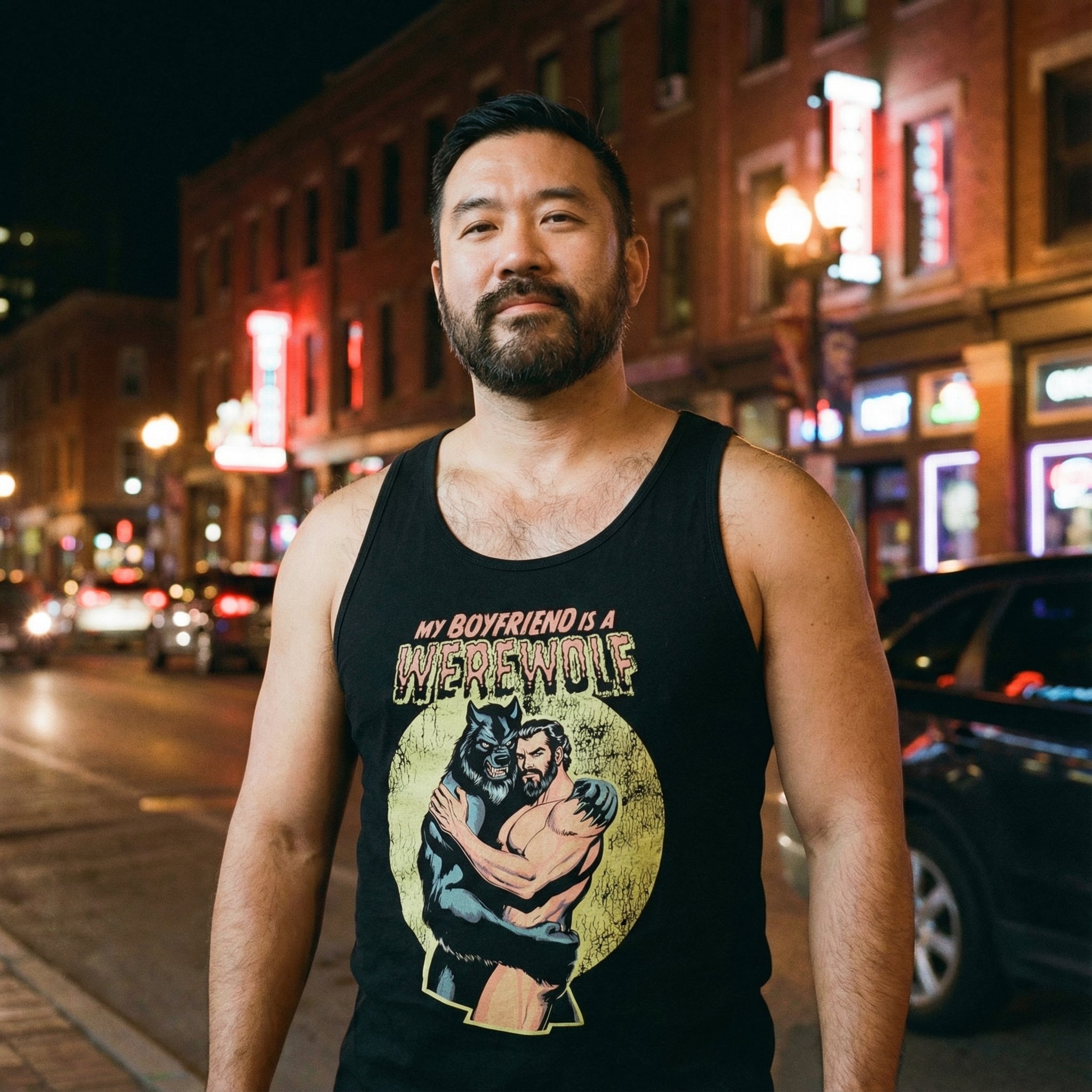 My Boyfriend is a Werewolf Tank Top #color_Black