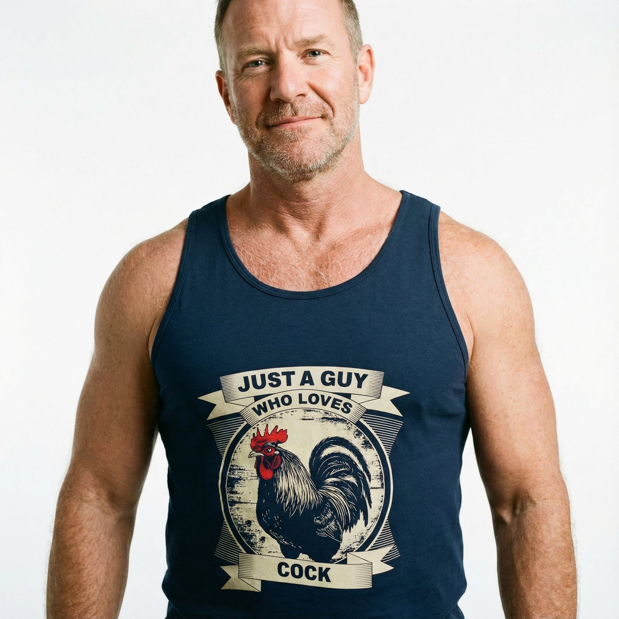 Just a Guy Who Loves Cock Tank Top #color_Navy