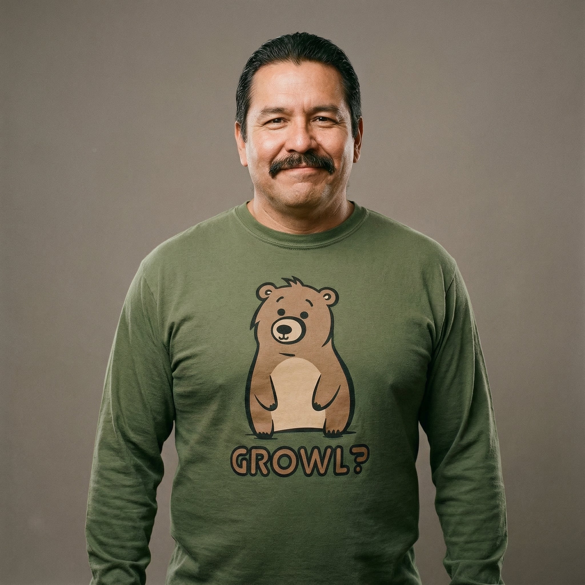 Growl? Bear Long-Sleeve T-Shirt #color_Hemp