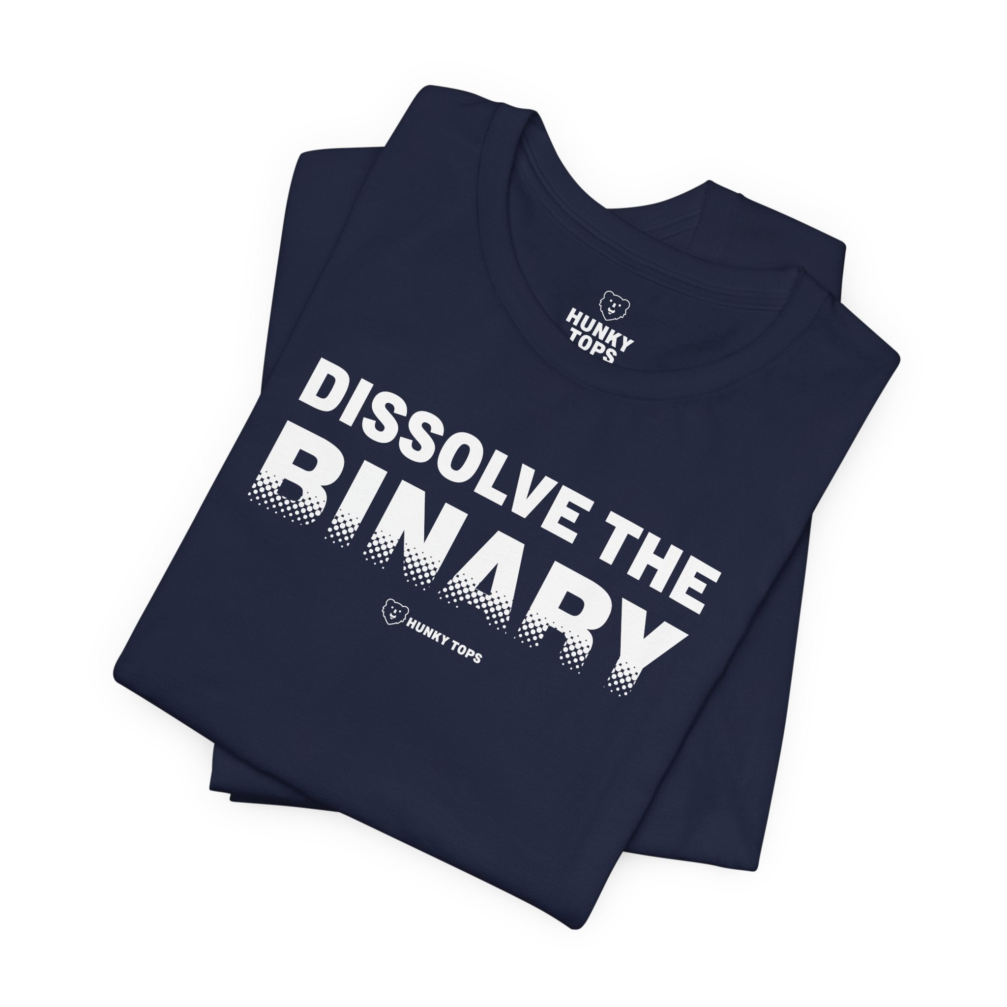 Dissolve the Binary T-Shirt - Hunky Tops #color_Navy