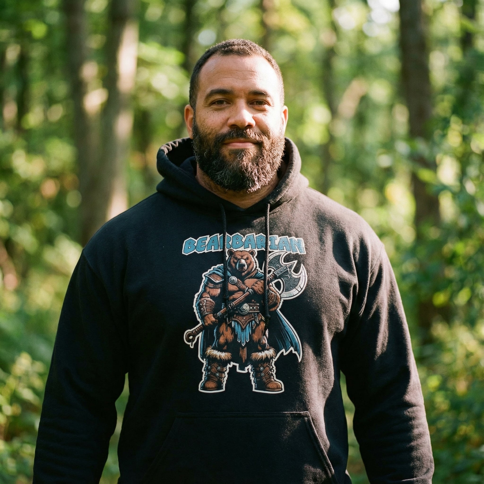 Bearbarian Warrior Hoodie #color_Black
