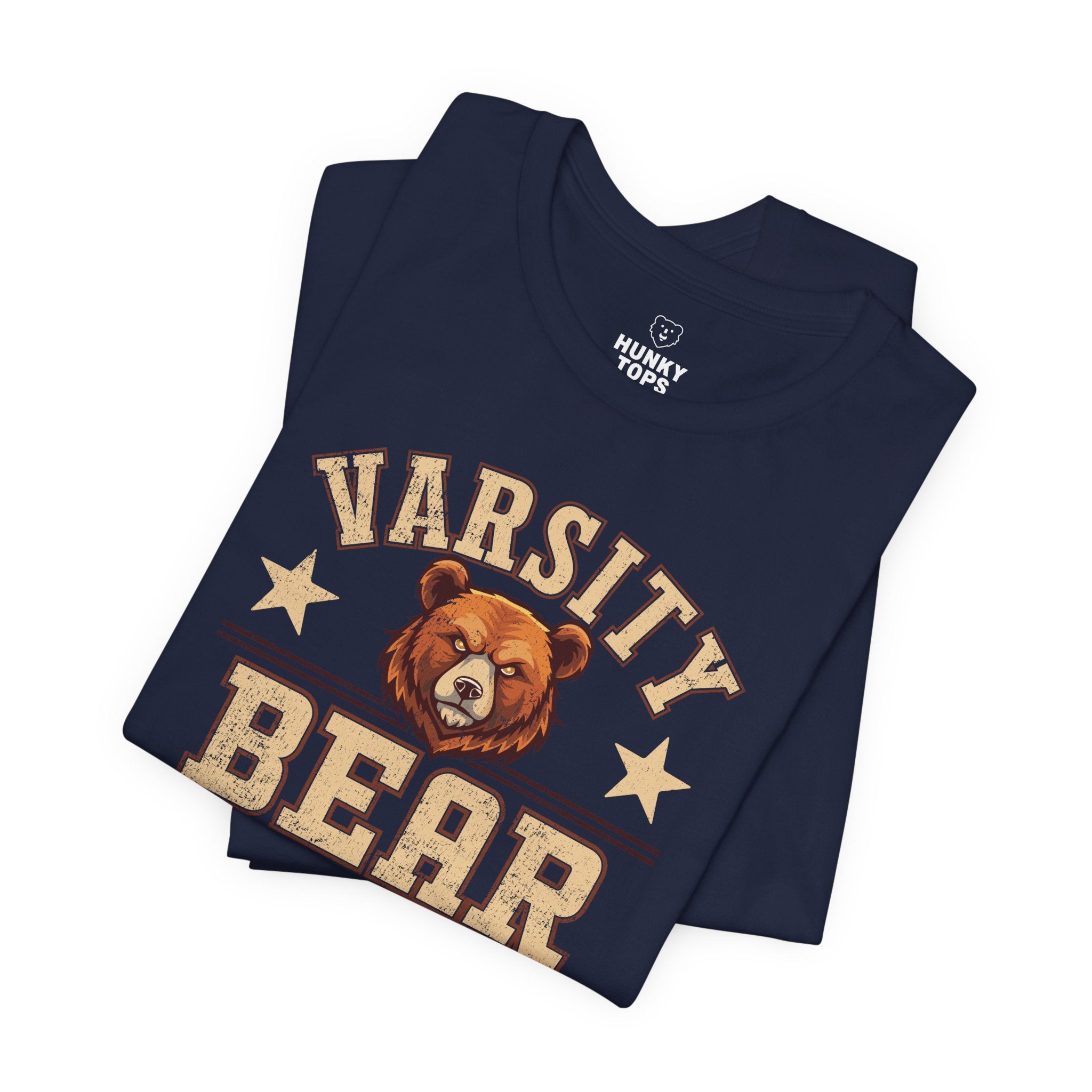 Varsity Bear T-Shirt - Hunky Tops #color_Navy