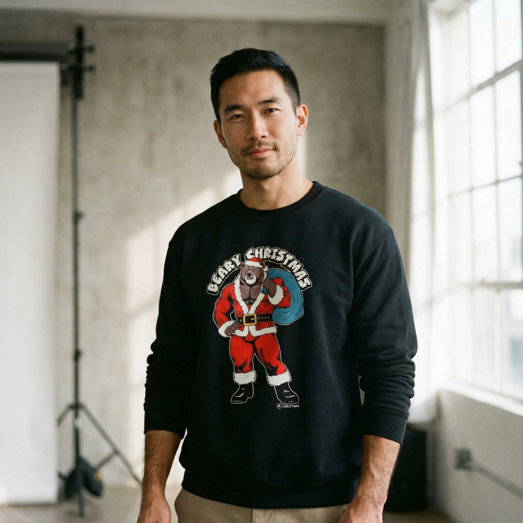 Beary Christmas Sweatshirt #color_Black