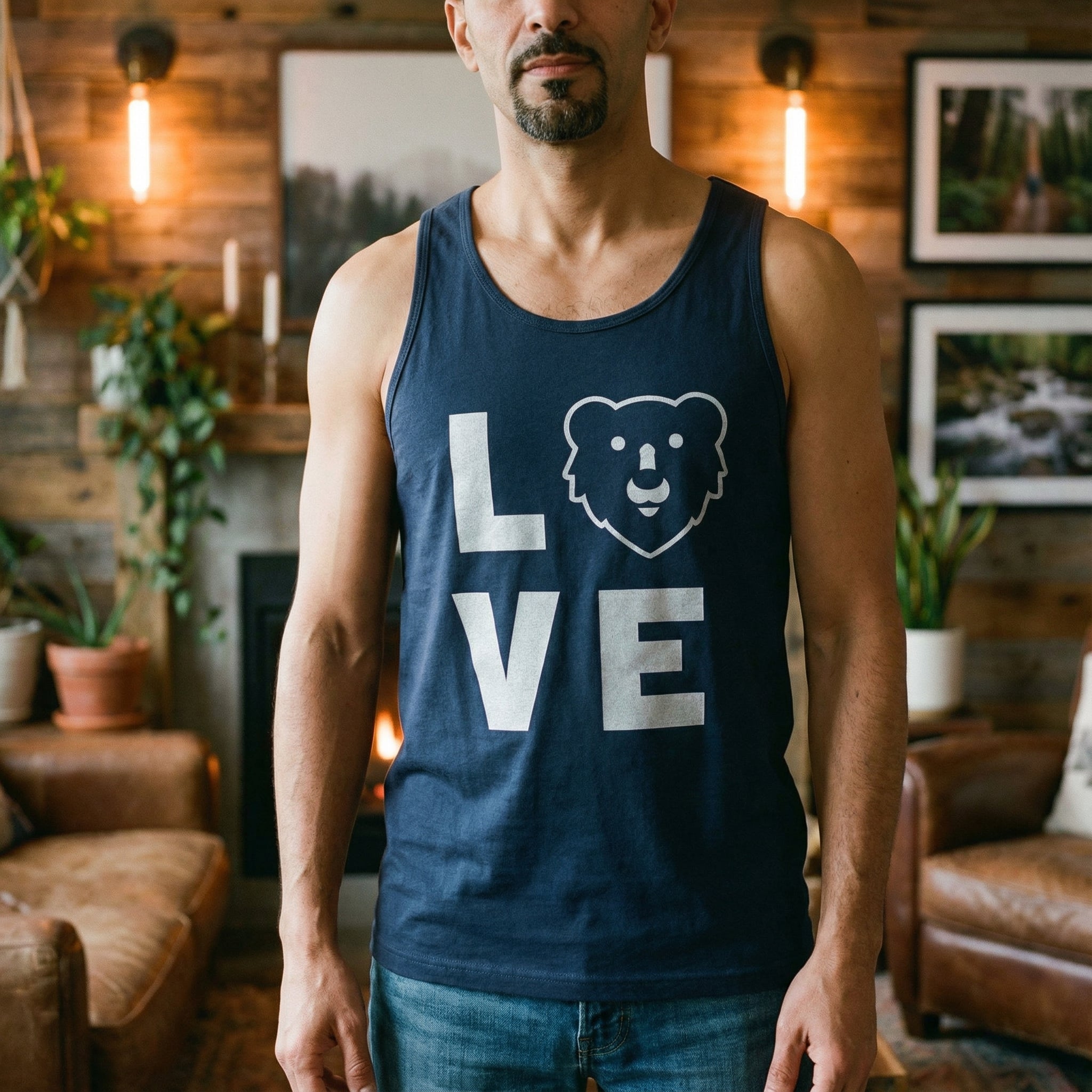 Love Hunky Tops Logo Tank Top #color_Navy