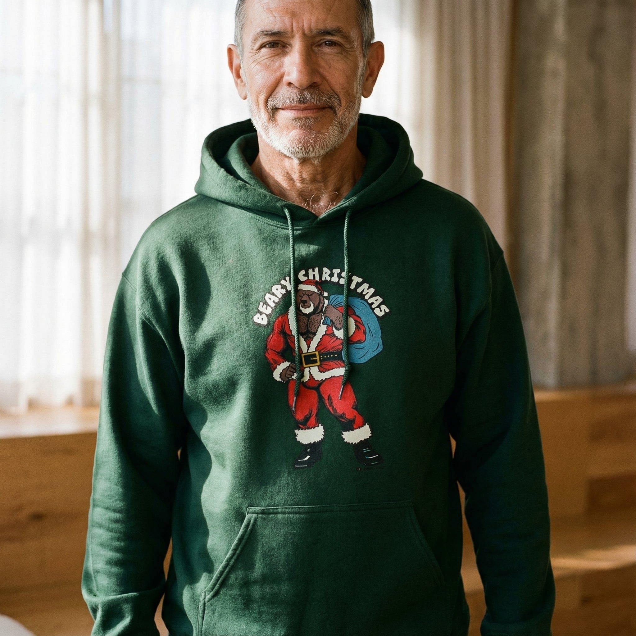 Beary Christmas Hoodie #color_Forest Green