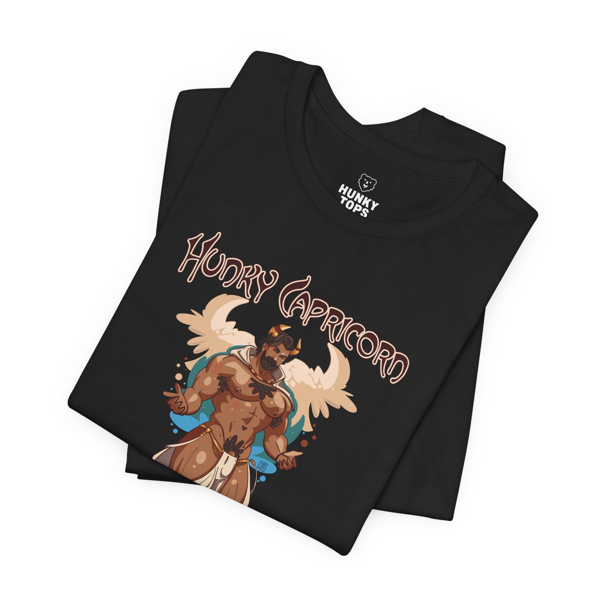 Hunky Capricorn Zodiac Tee by Axeish Guy - Hunky Tops #color_Black