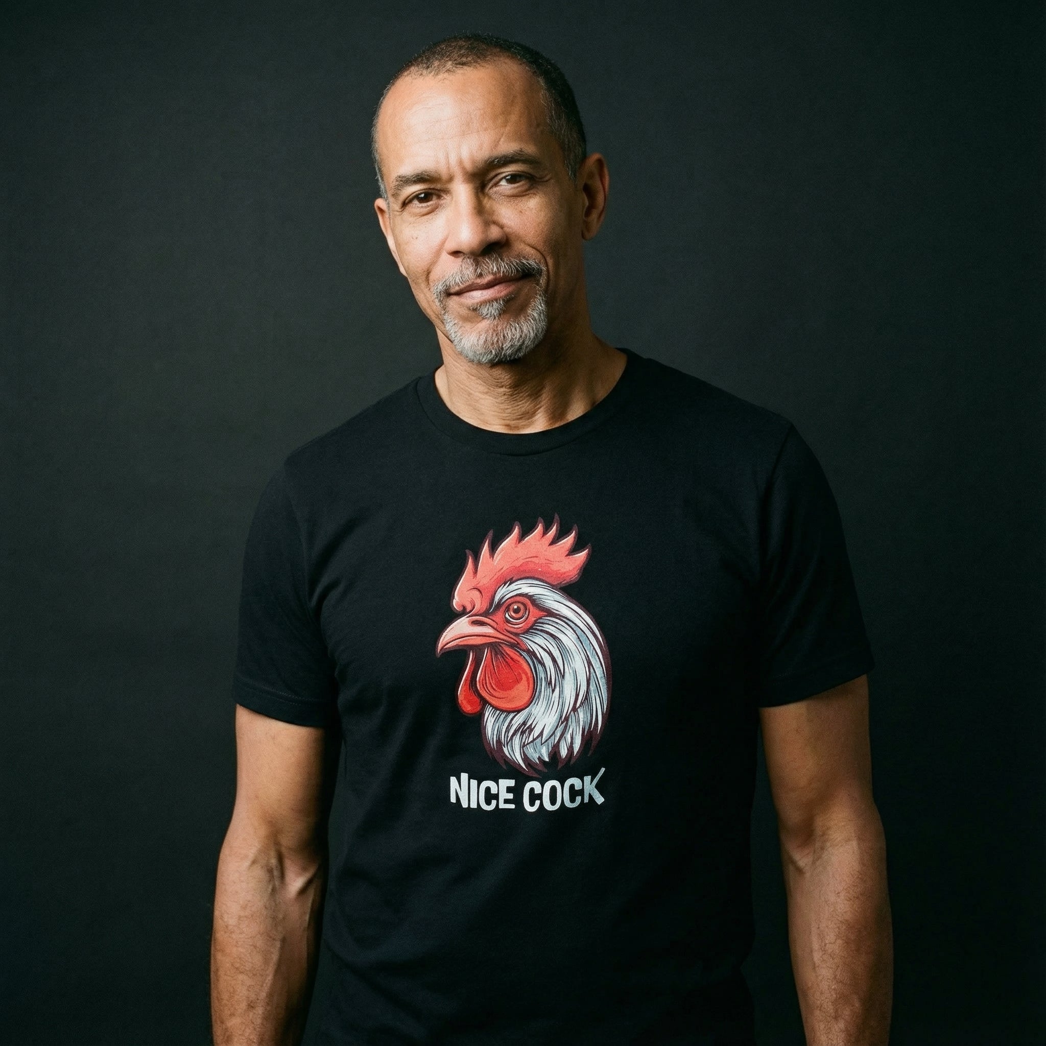 "Nice Cock" Rooster T-Shirt #color_Black