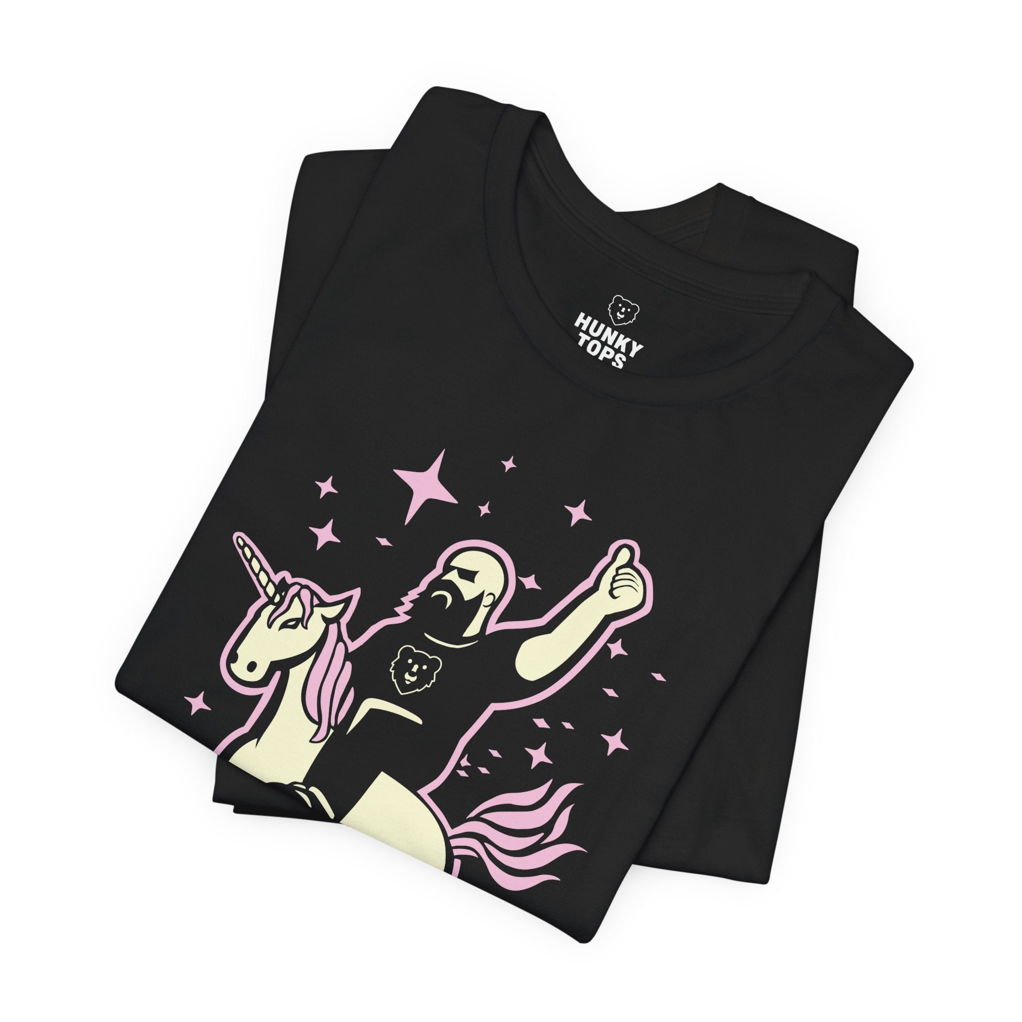 The Unicorn Wrangler T-Shirt - Hunky Tops #color_Black