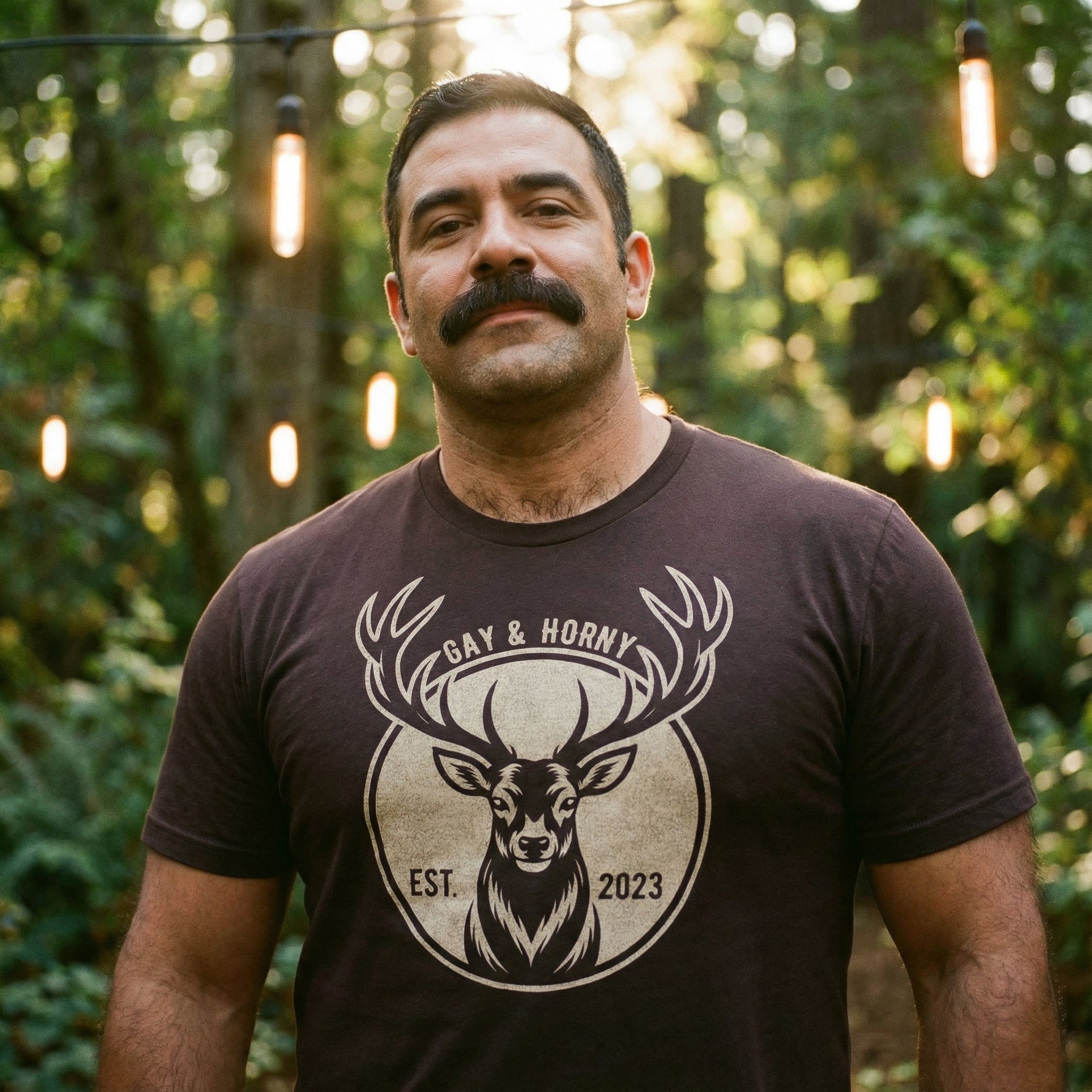 Gay And Horny T-Shirt #color_Oxblood Black