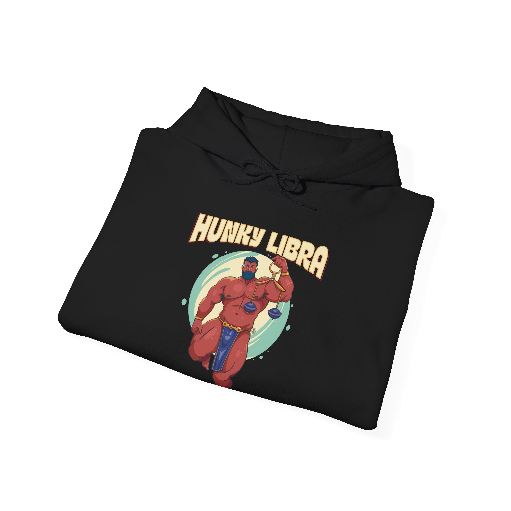 Hunky Libra Zodiac Hoodie by Axeish Guy - Hunky Tops #color_Black