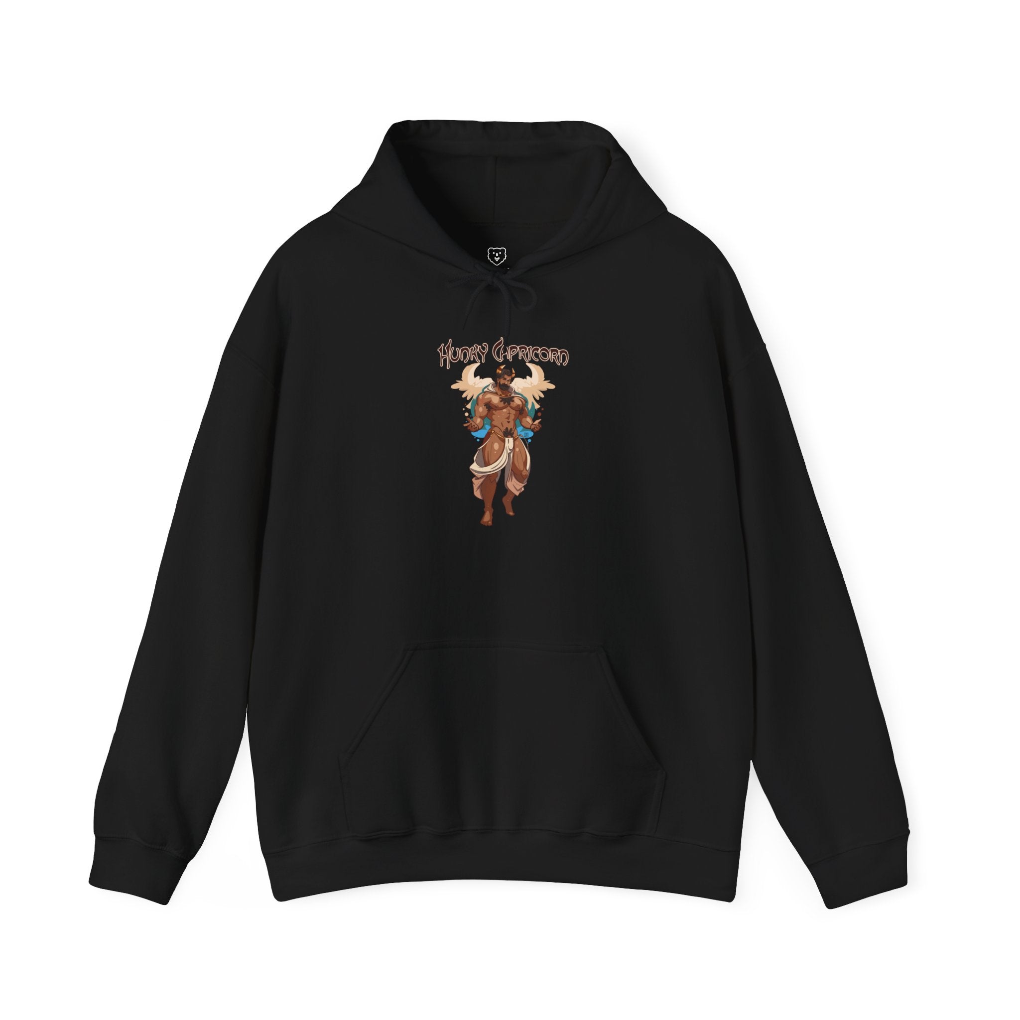 Hunky Capricorn Zodiac Hoodie by Axeish Guy - Hunky Tops #color_Black