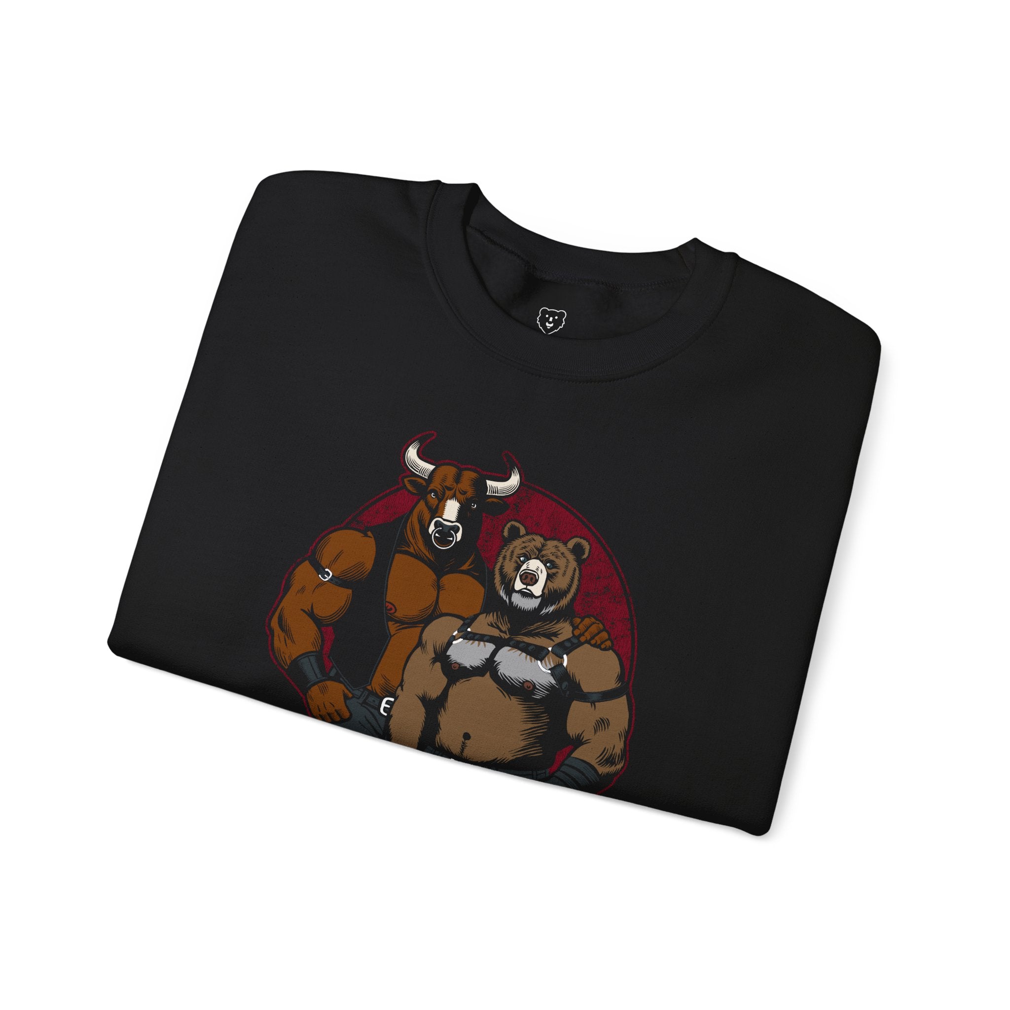 Bull + Bear Sweatshirt - Hunky Tops #color_Black