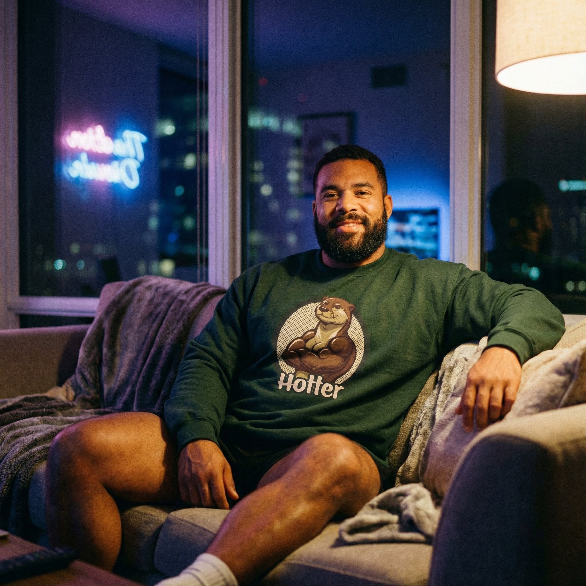 Hotter Muscular Otter Sweatshirt #color_Forest Green