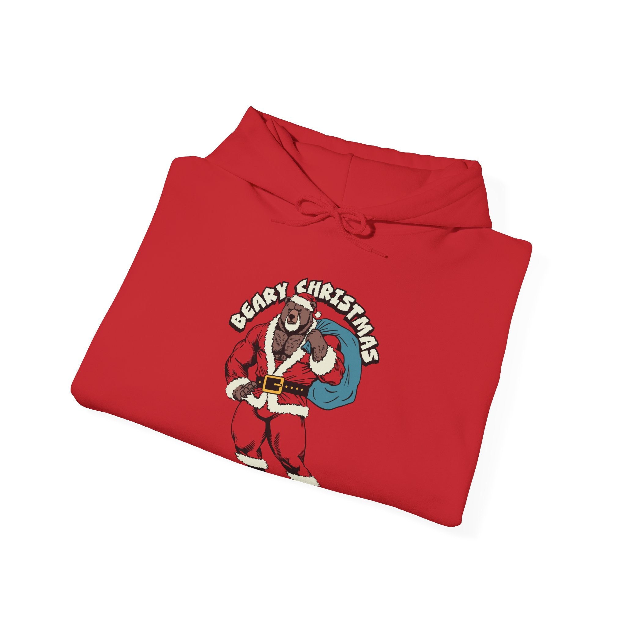 BEARY CHRISTMAS HOODIE - Hunky Tops #color_Red