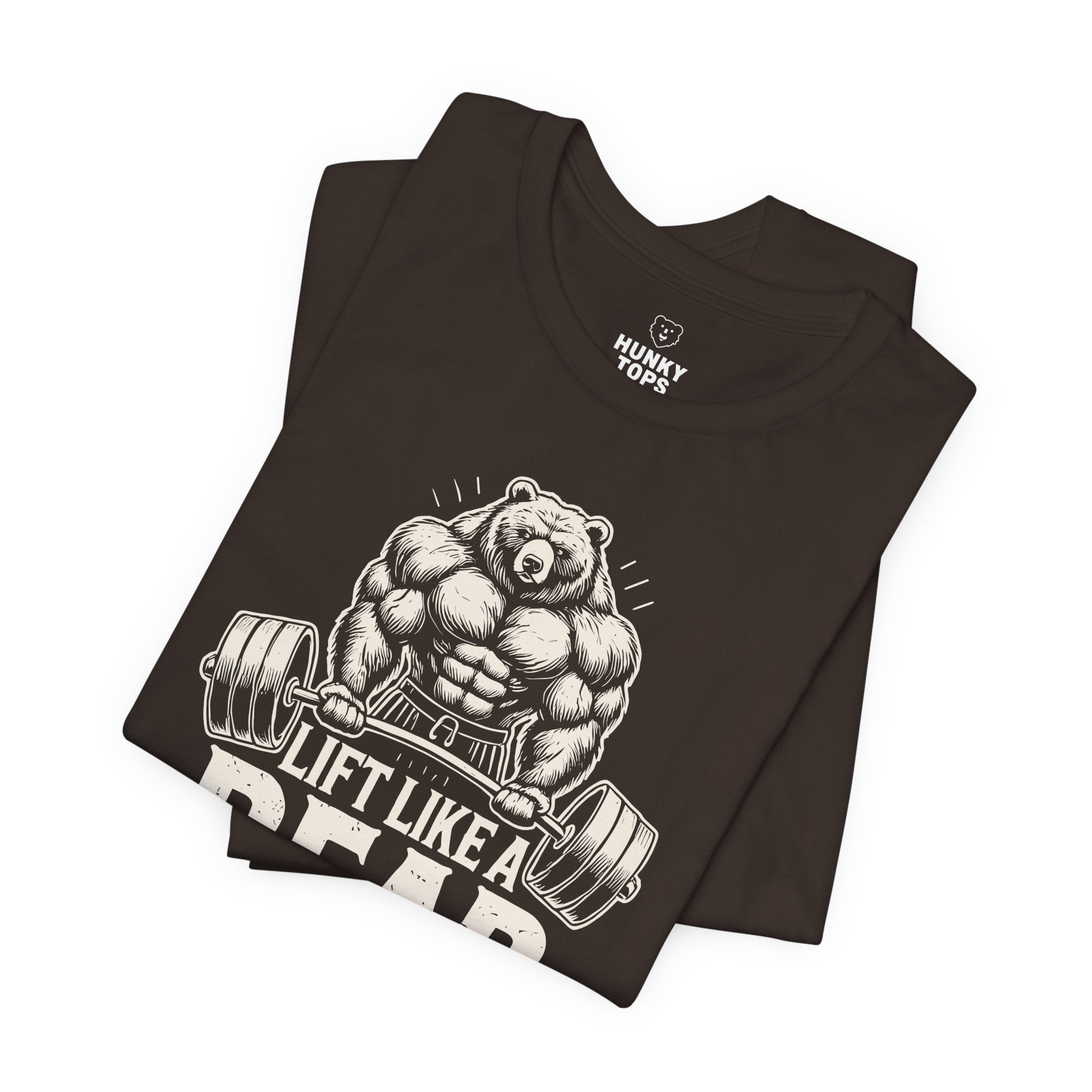 Lift Like a Bear T-Shirt - Hunky Tops #color_Brown