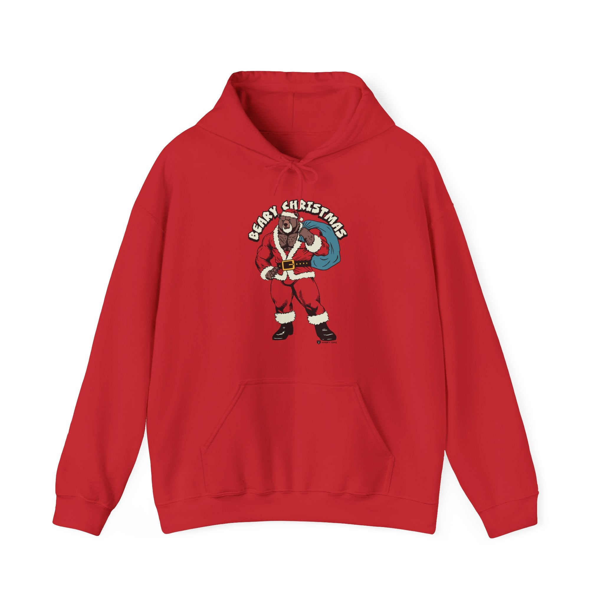 BEARY CHRISTMAS HOODIE - Hunky Tops #color_Red