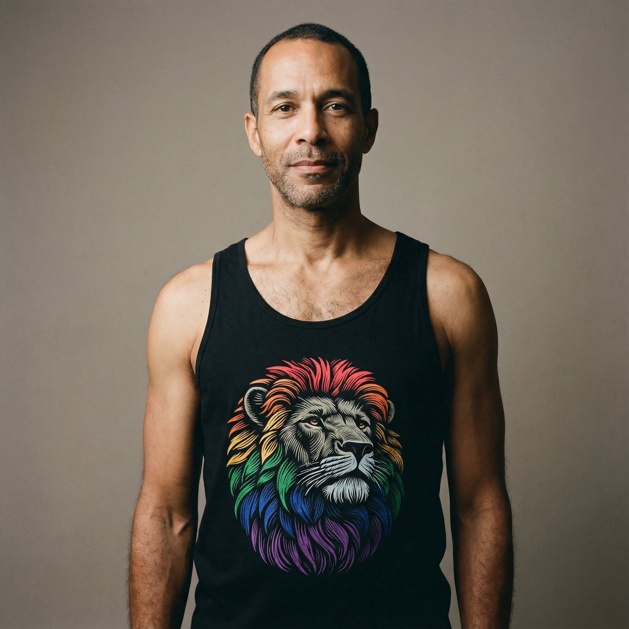 トップス SHARE SPIRIT suede leather tank top lgb Pride Lion Tank Top - Bold, Rainbow Mane Design for Gym & Events