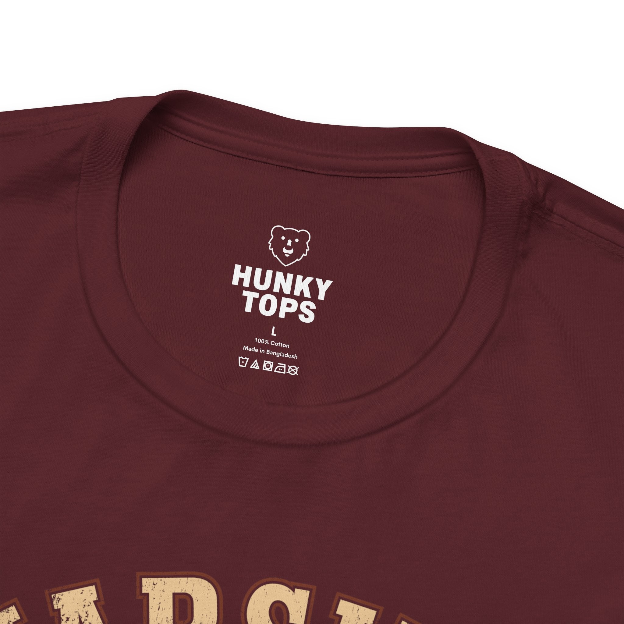 Varsity Bear T-Shirt - Hunky Tops #color_Maroon