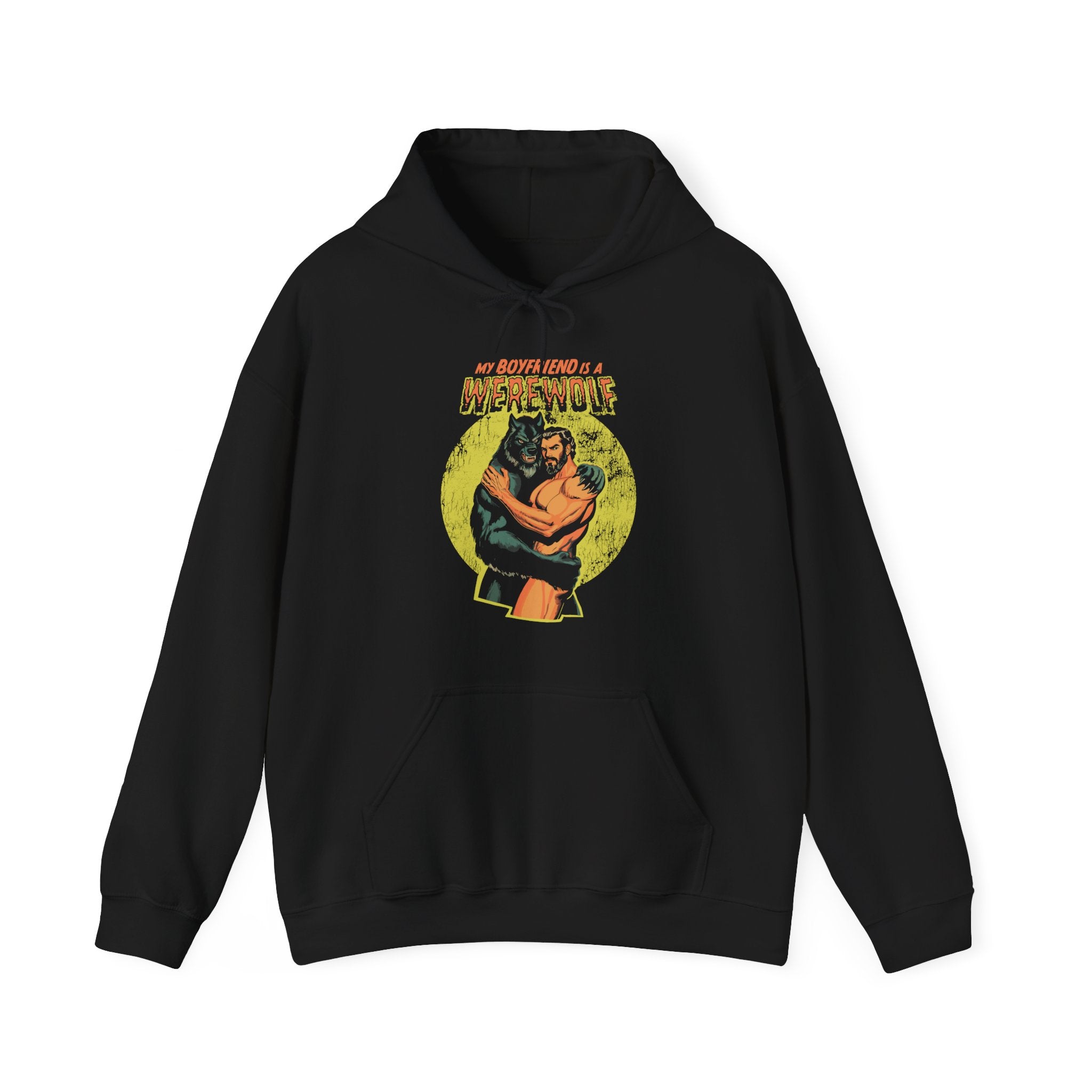 My Boyfriend is a Werewolf Hoodie - Hunky Tops #color_Black