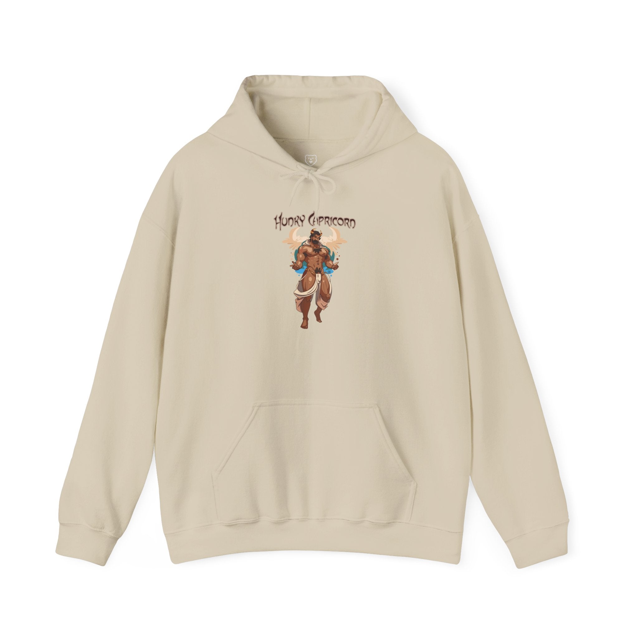 Hunky Capricorn Zodiac Hoodie by Axeish Guy - Hunky Tops #color_Sand