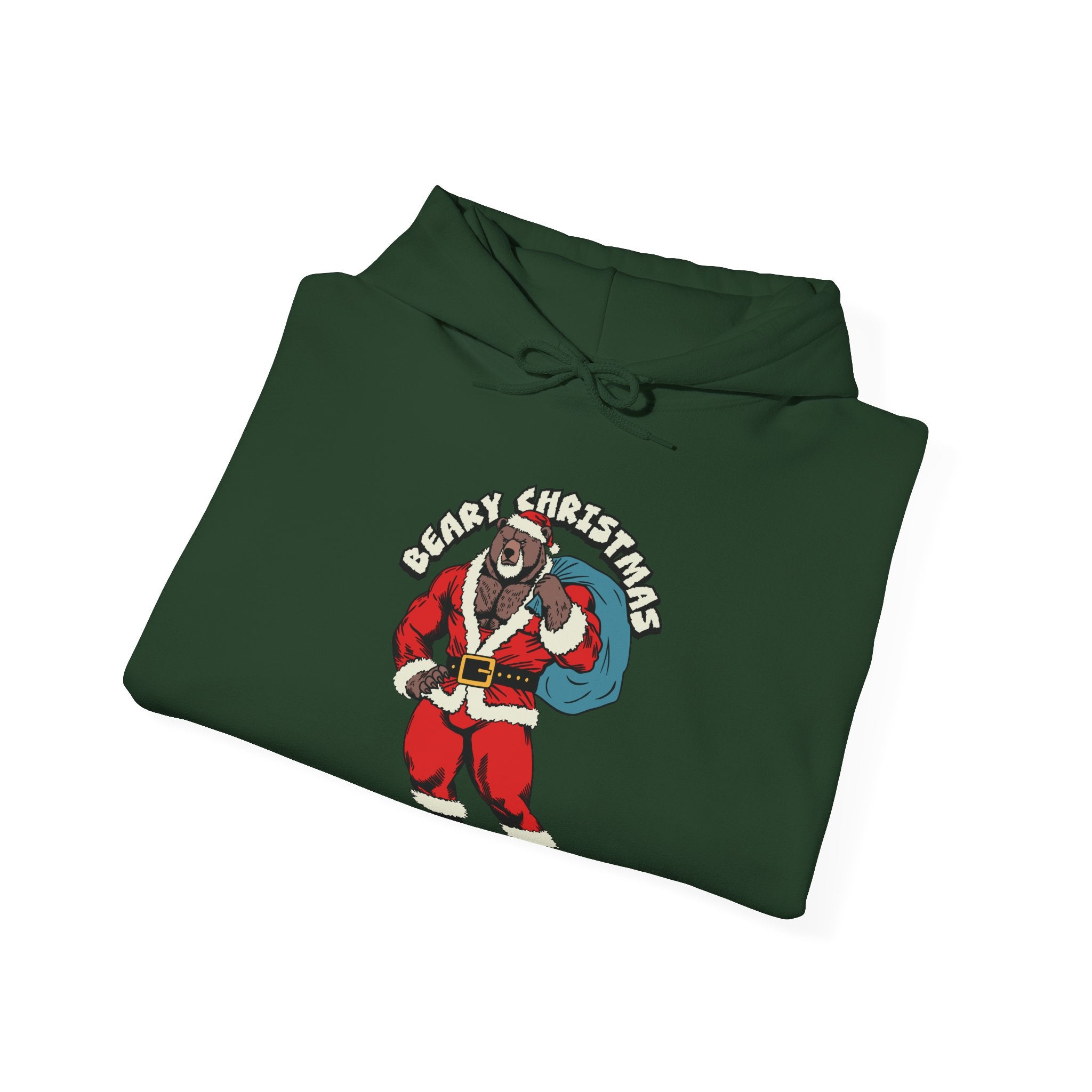 BEARY CHRISTMAS HOODIE - Hunky Tops #color_Forest Green