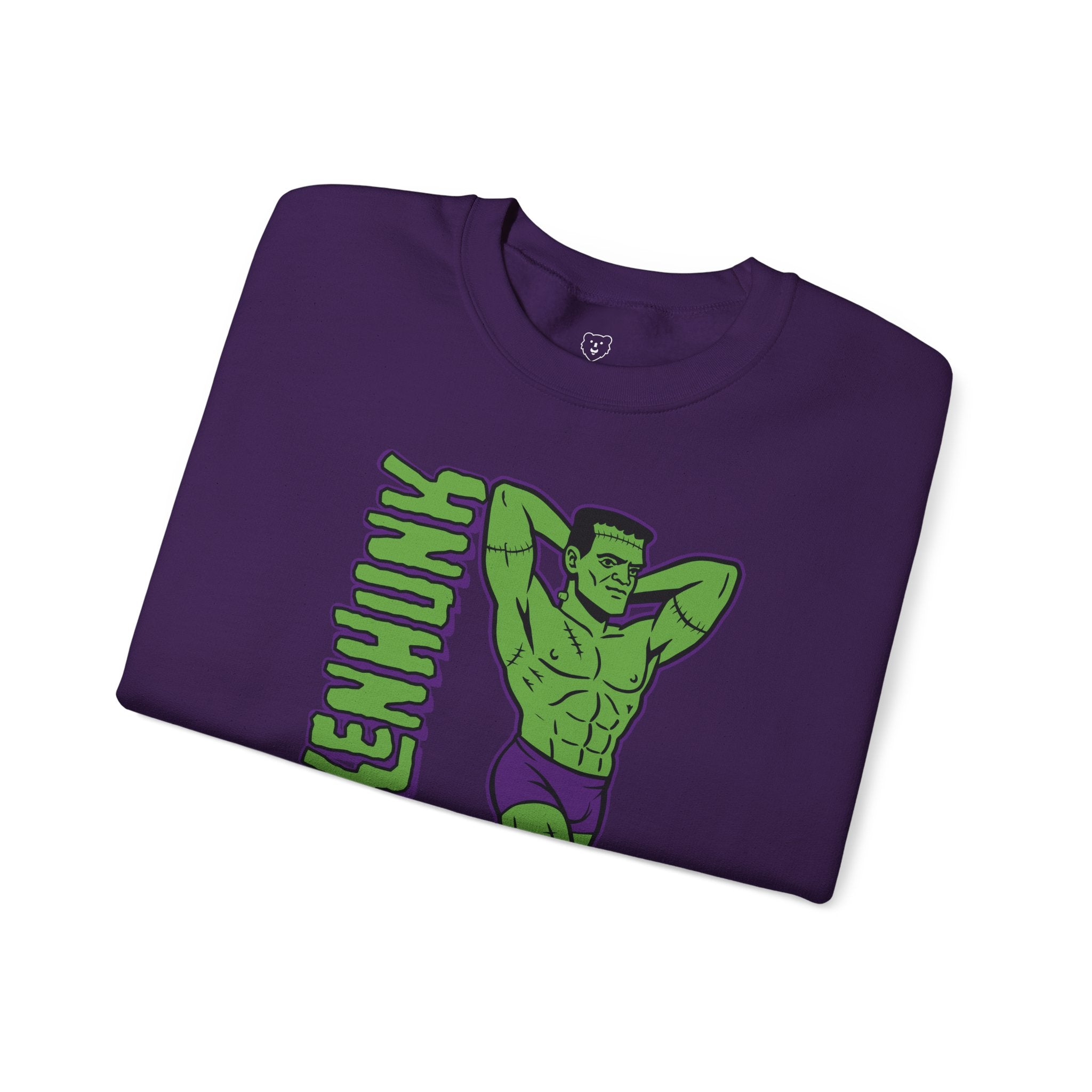 Frankenhunk Gay Halloween Sweatshirt - Hunky Tops #color_Purple