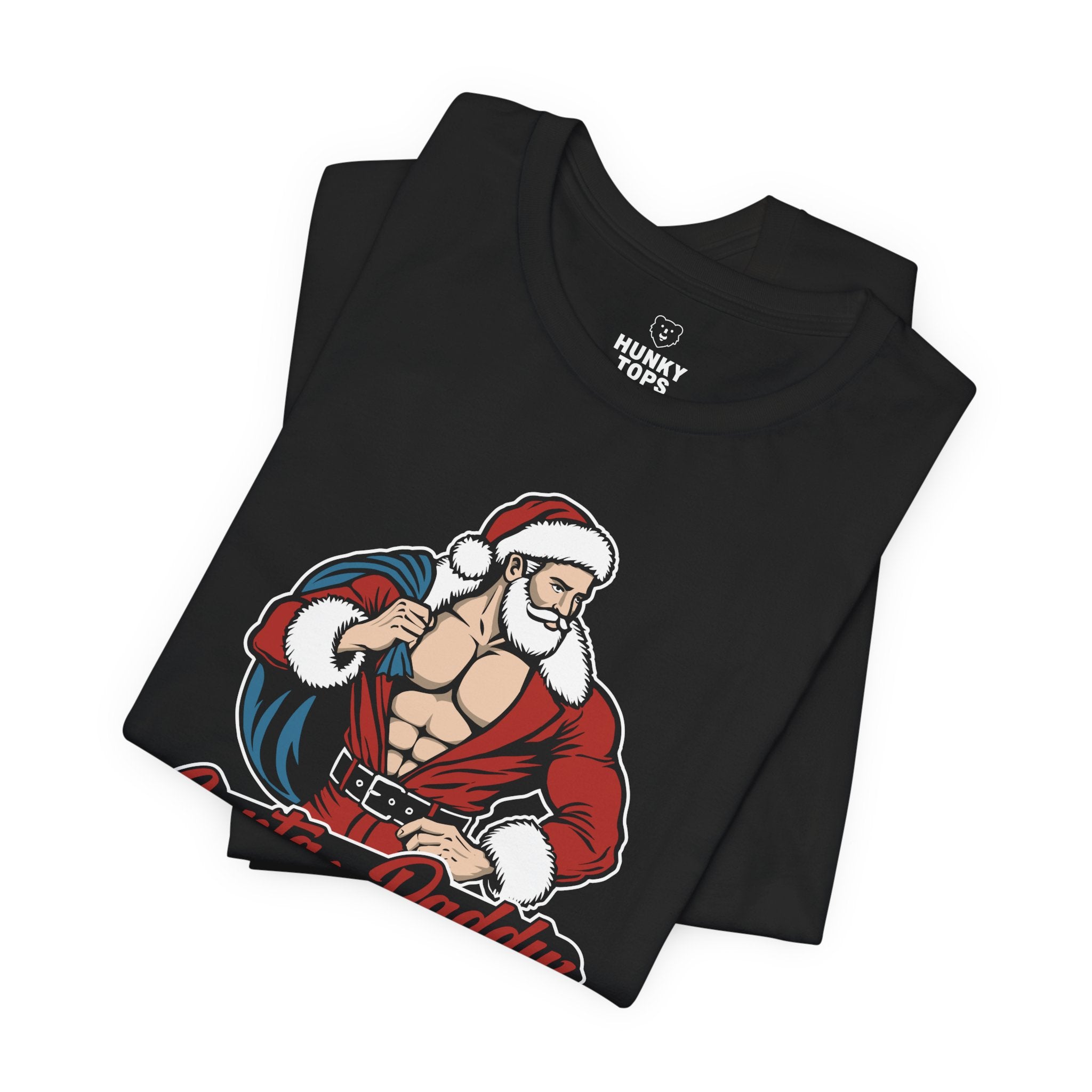 SANTA DADDY HOLIDAY T-SHIRT - Hunky Tops #color_Black