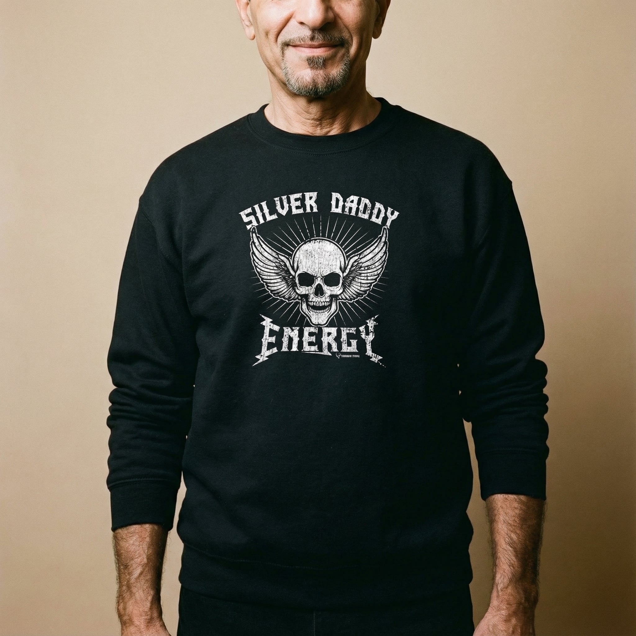 Silver Daddy Energy Sweatshirt #color_Black